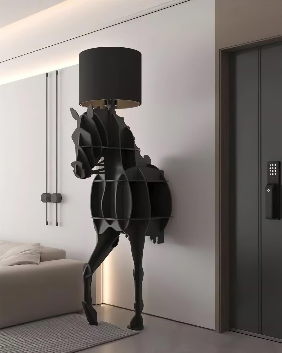 Nrasen Horse-shaped Floor Lamp-Neutral Decor