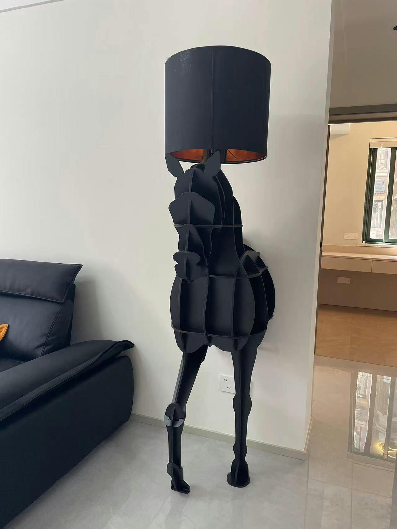 Nrasen Horse-shaped Floor Lamp-Neutral Decor