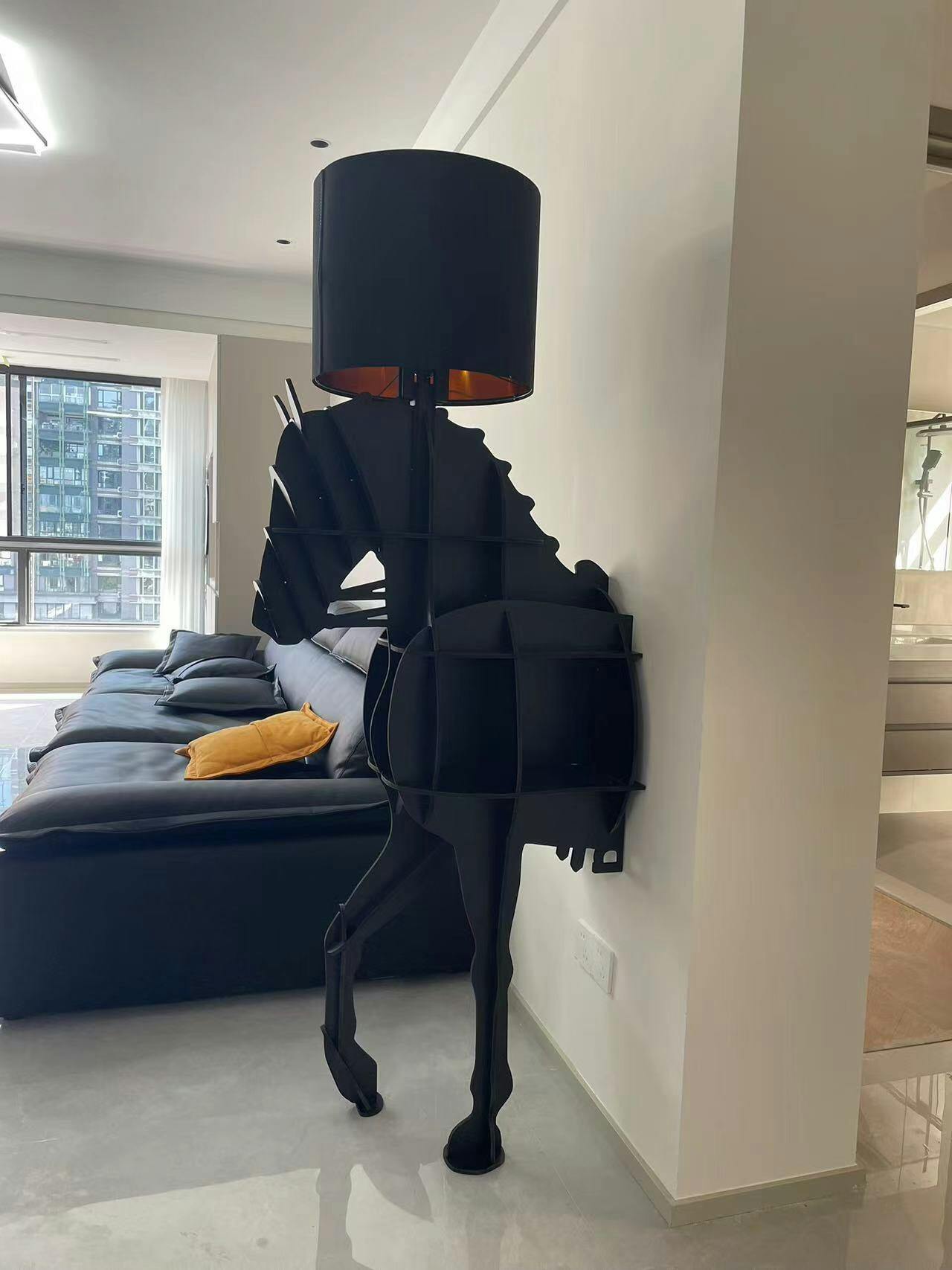 Nrasen Horse-shaped Floor Lamp-Neutral Decor