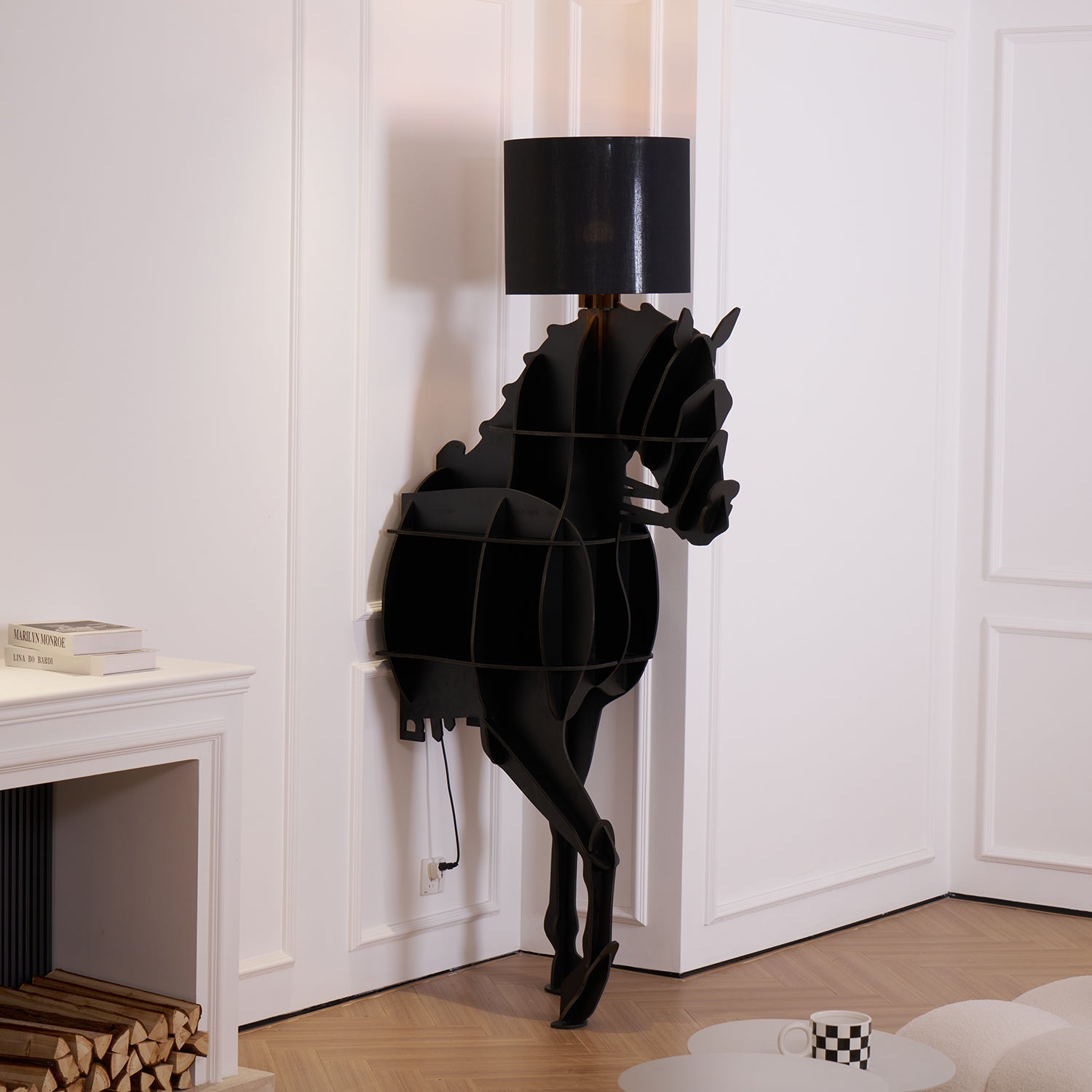 Nrasen Horse-shaped Floor Lamp-Neutral Decor