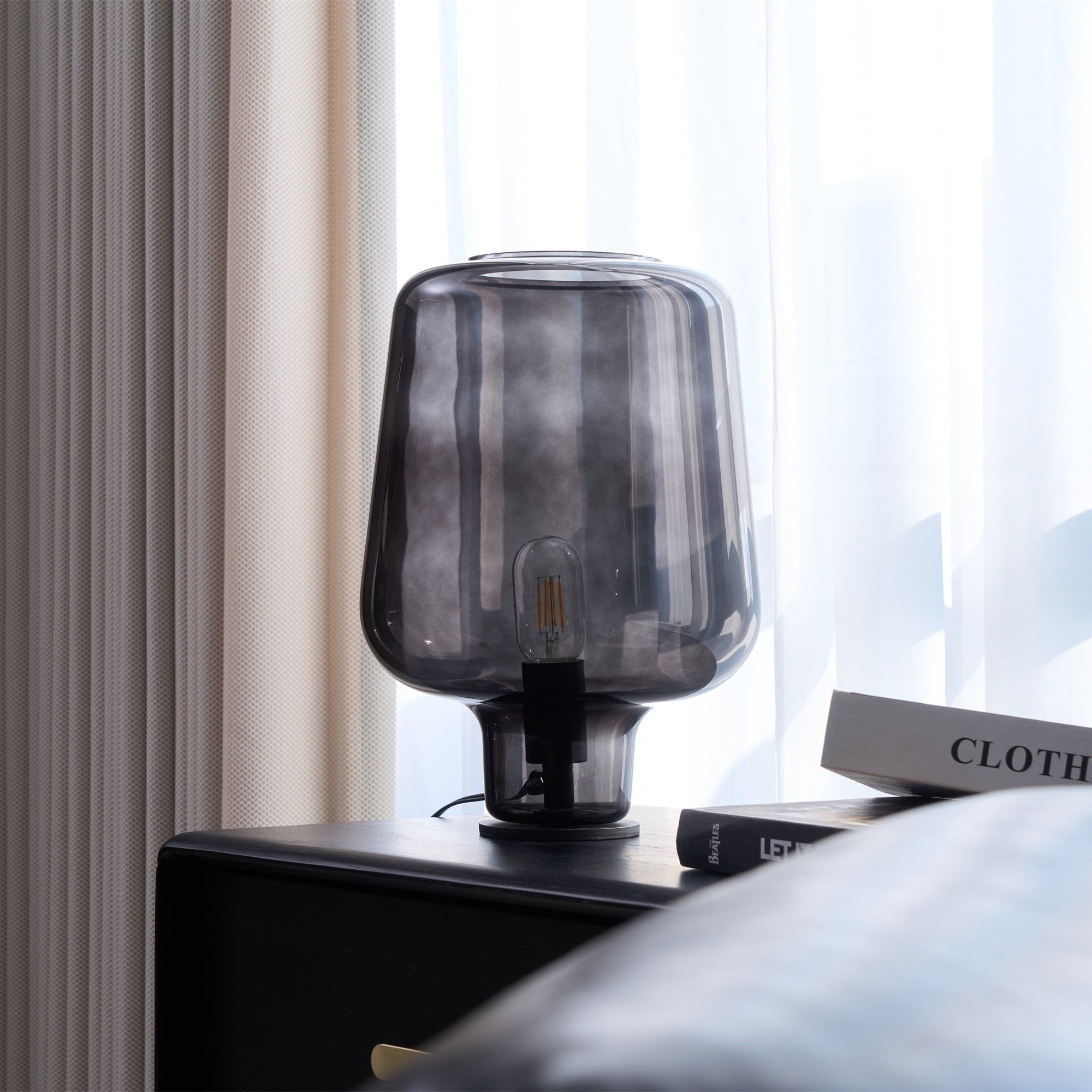 Eanlari Glass Contemporary Table Lamp-Neutral Decor