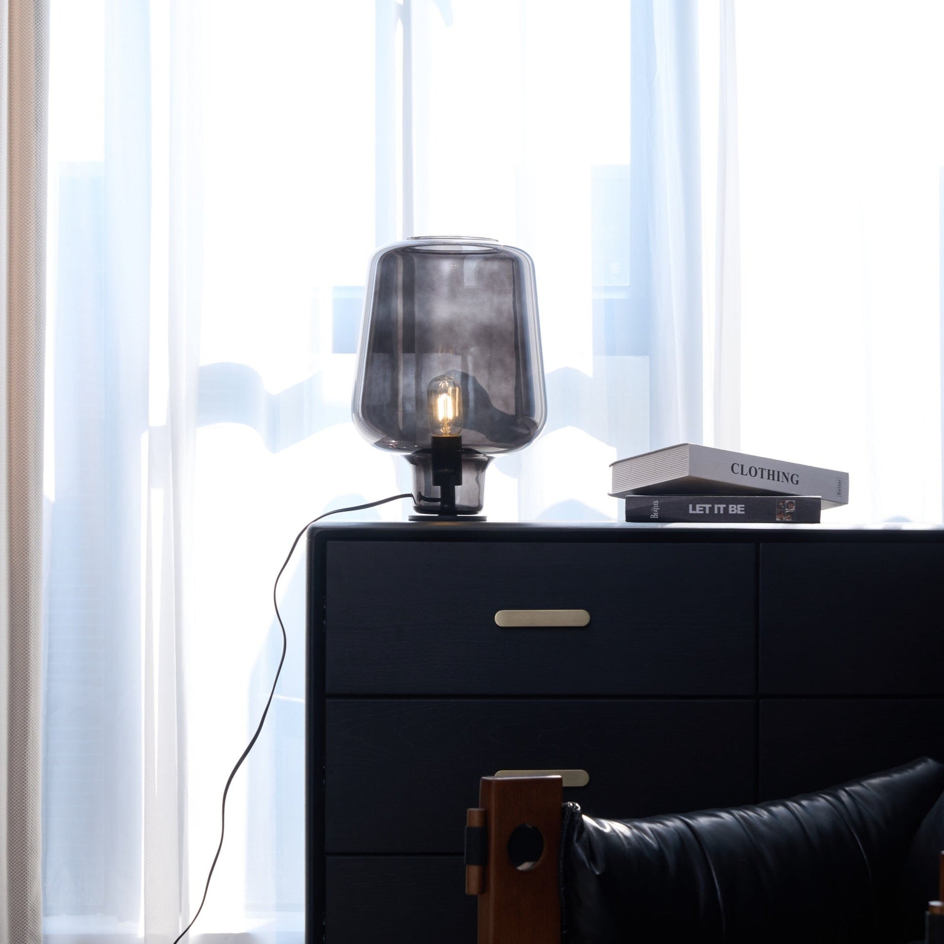 Eanlari Glass Contemporary Table Lamp-Neutral Decor