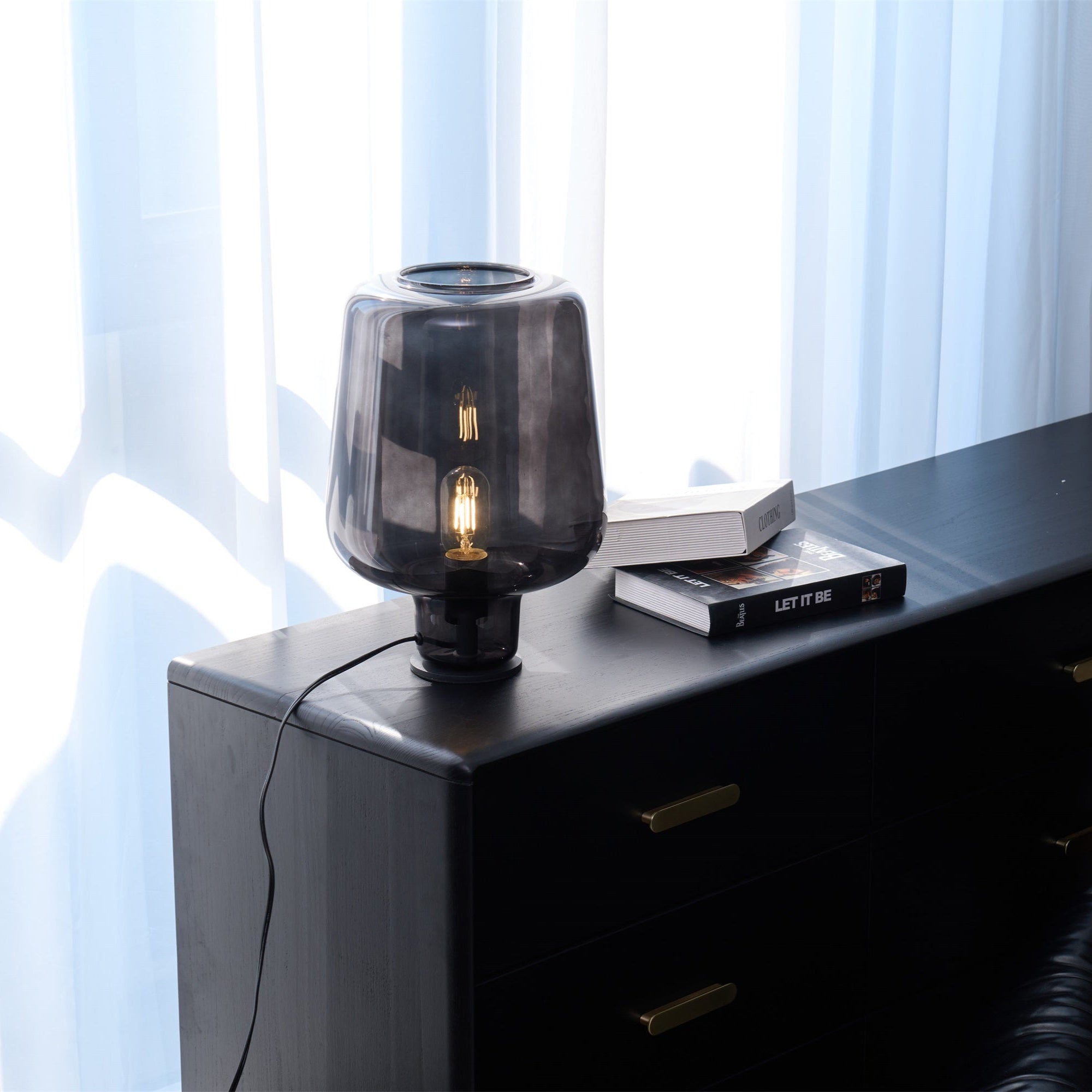 Eanlari Glass Contemporary Table Lamp-Neutral Decor