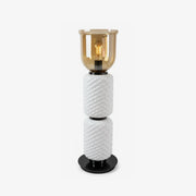 Textured Layered Glass table Light-Neutral Decor