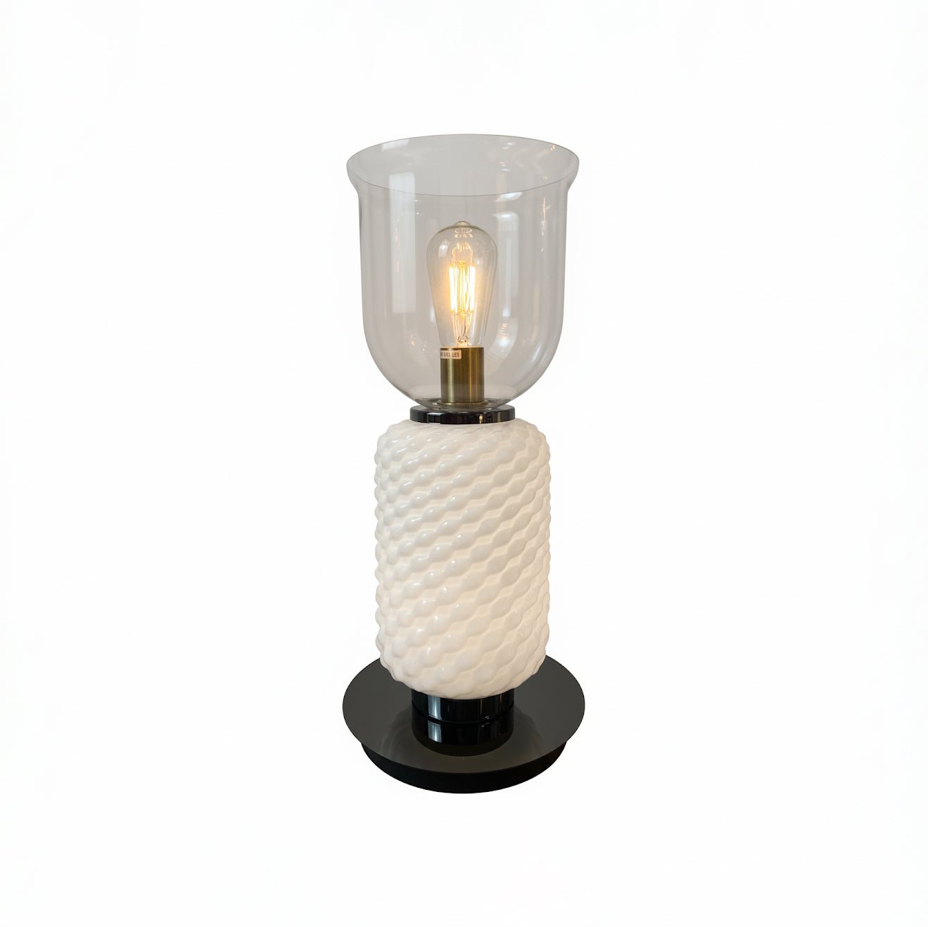Textured Layered Glass table Light-Neutral Decor