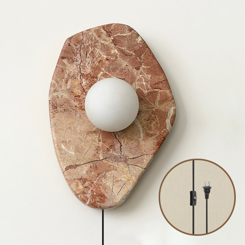 Detail shot highlighting the unique natural veining of the pink marble.