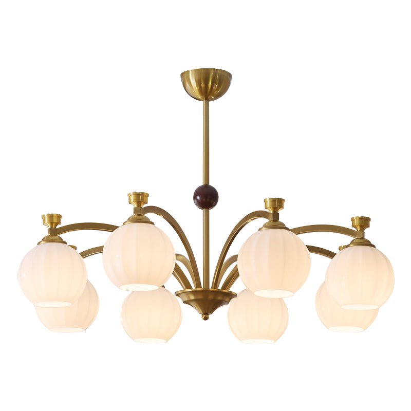 Usilia Elegance Vintage Glass Wood Chandelier-Neutral Decor