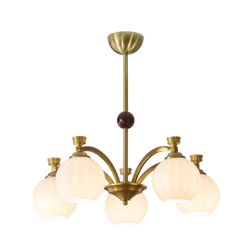 Usilia Elegance Vintage Glass Wood Chandelier-Neutral Decor
