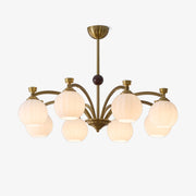 Usilia Elegance Vintage Glass Wood Chandelier-Neutral Decor