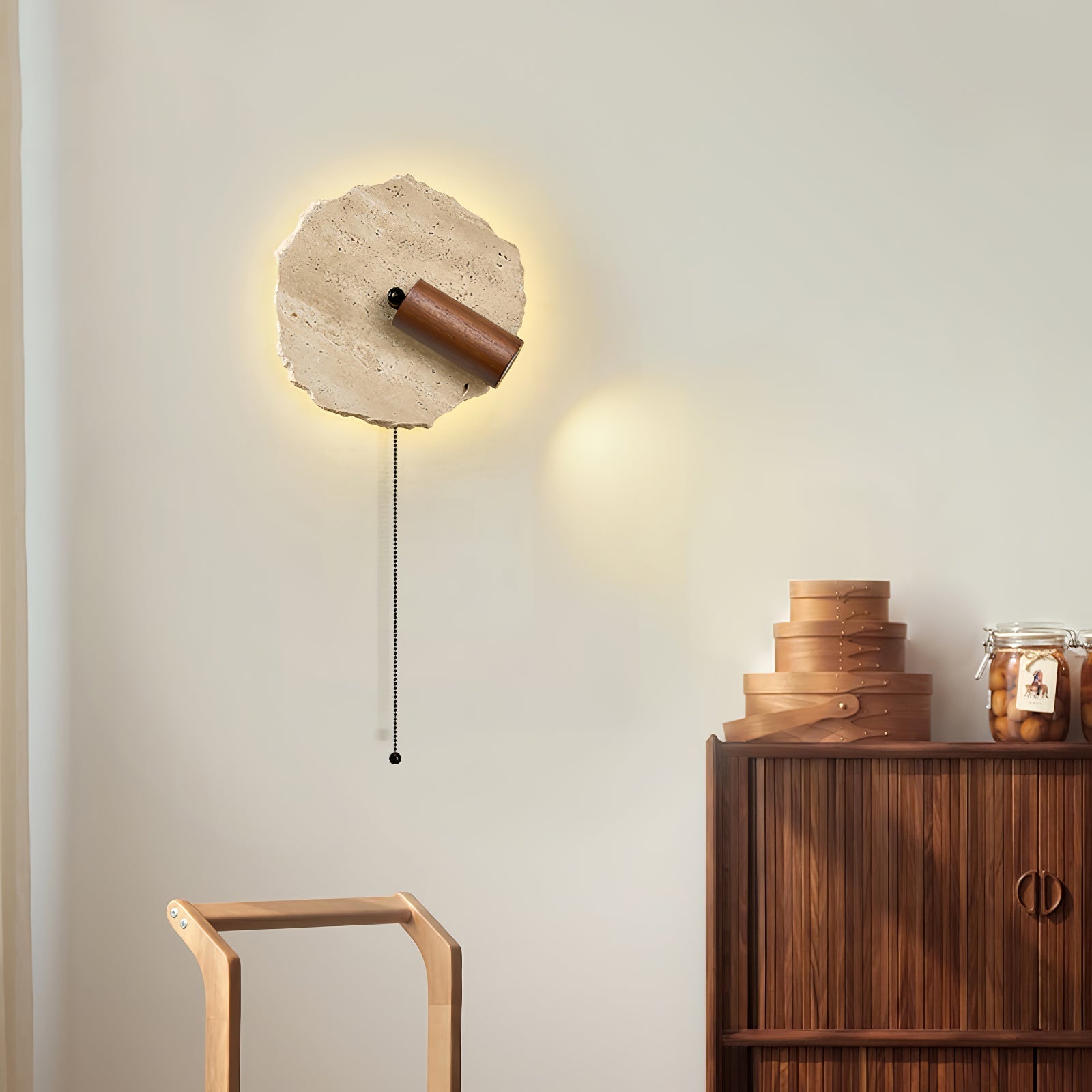 Cleo Travertine Wall Light-Neutral Decor