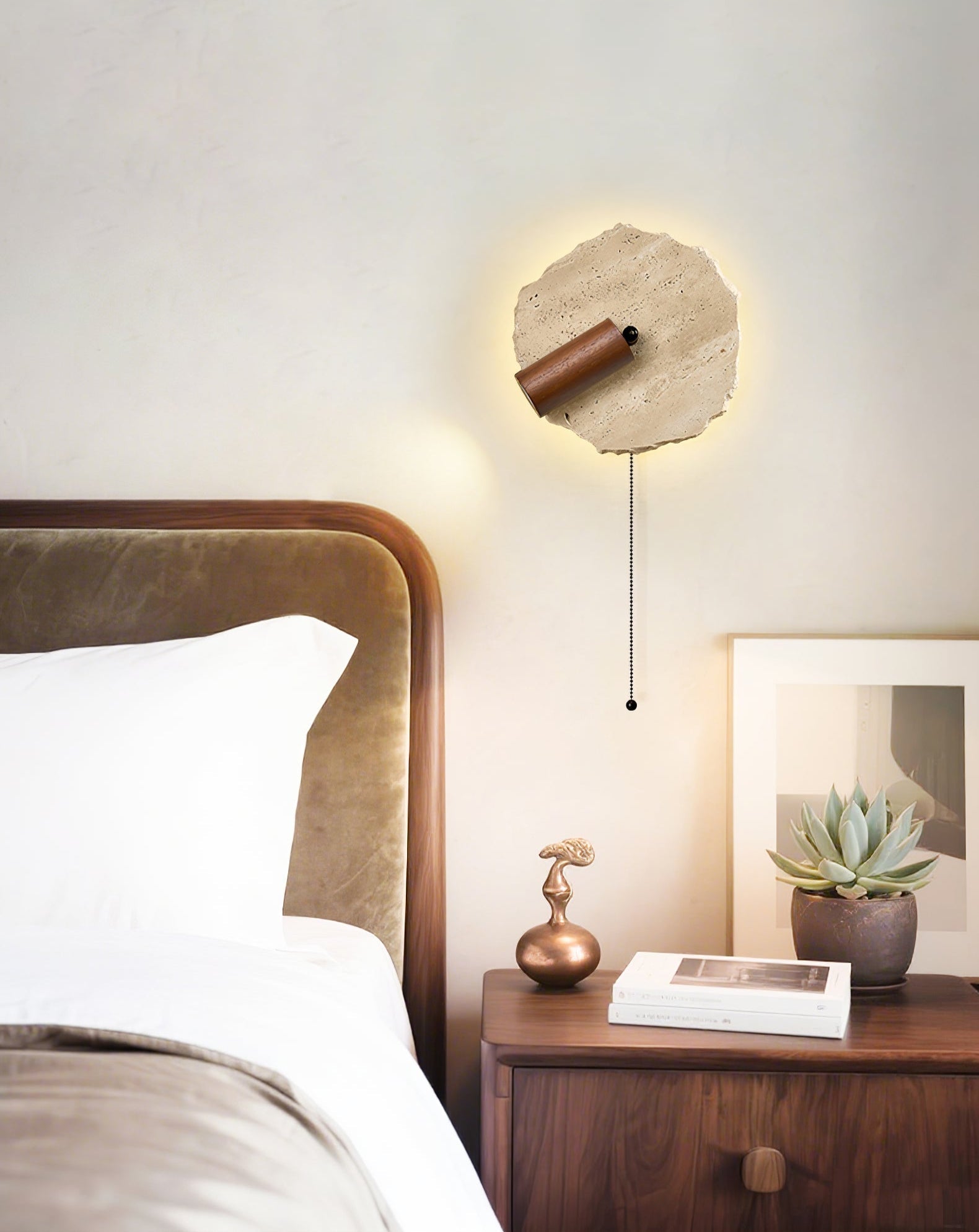 Cleo Travertine Wall Light-Neutral Decor