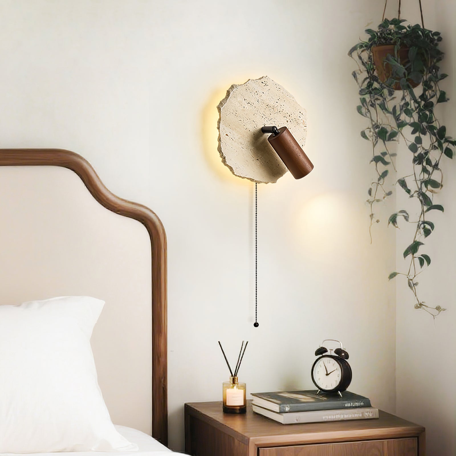 Cleo Travertine Wall Light-Neutral Decor
