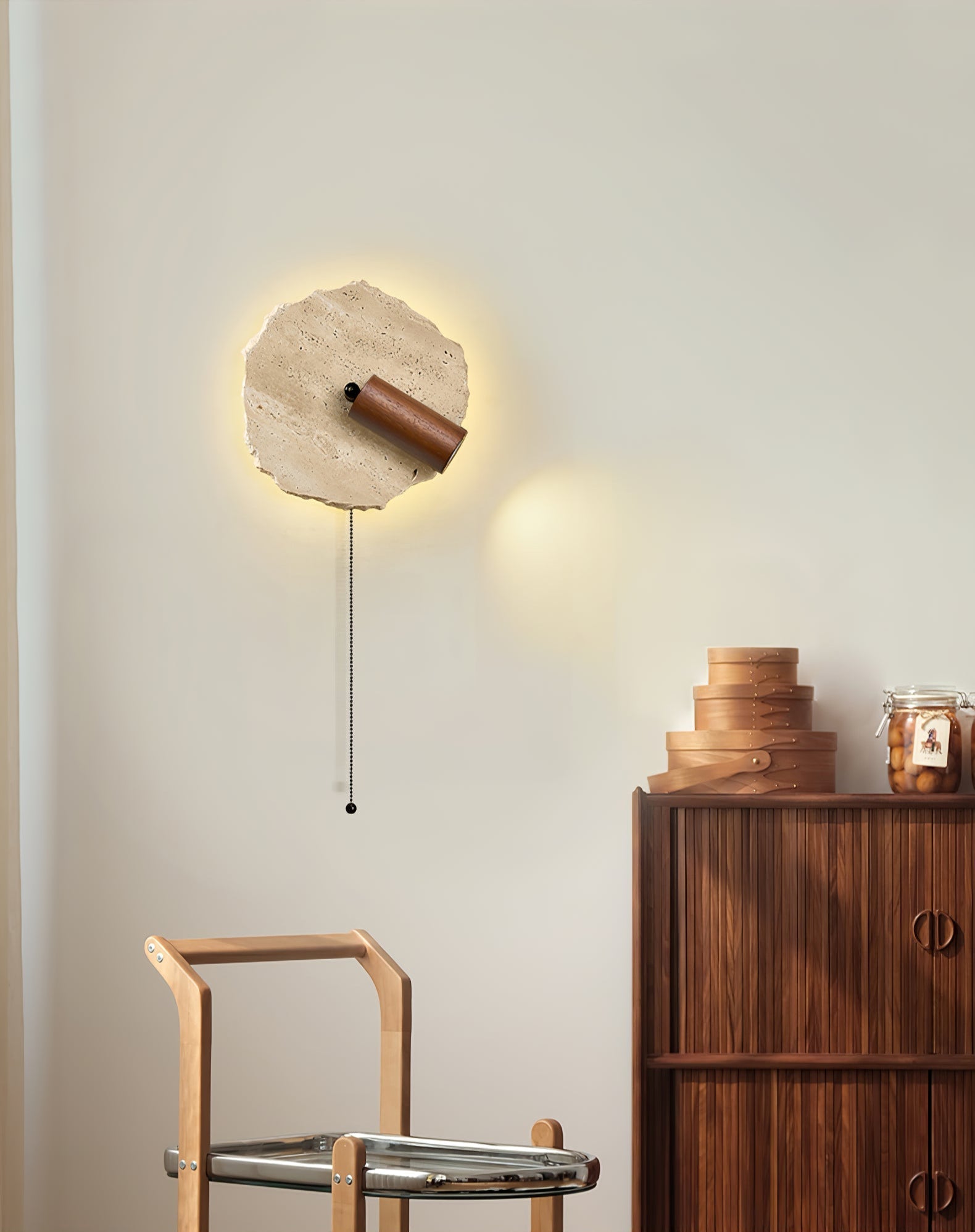 Cleo Travertine Wall Light-Neutral Decor