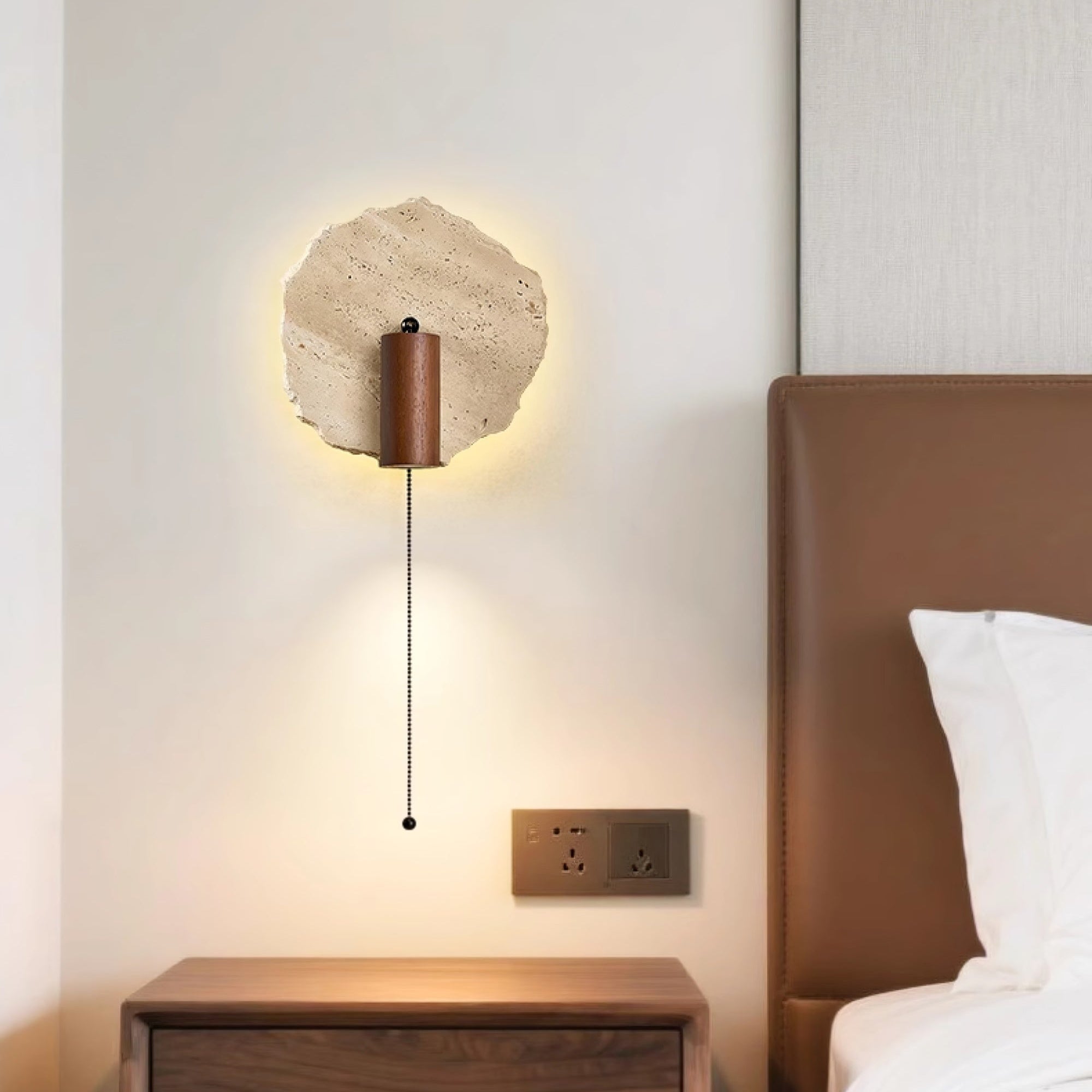 Cleo Travertine Wall Light-Neutral Decor
