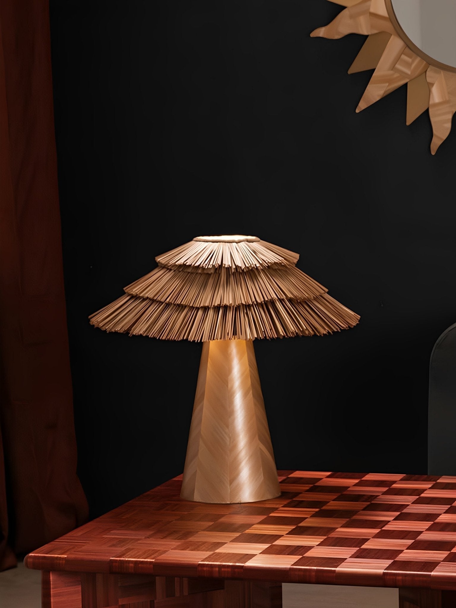 Thatch Table Lamp-Neutral Decor
