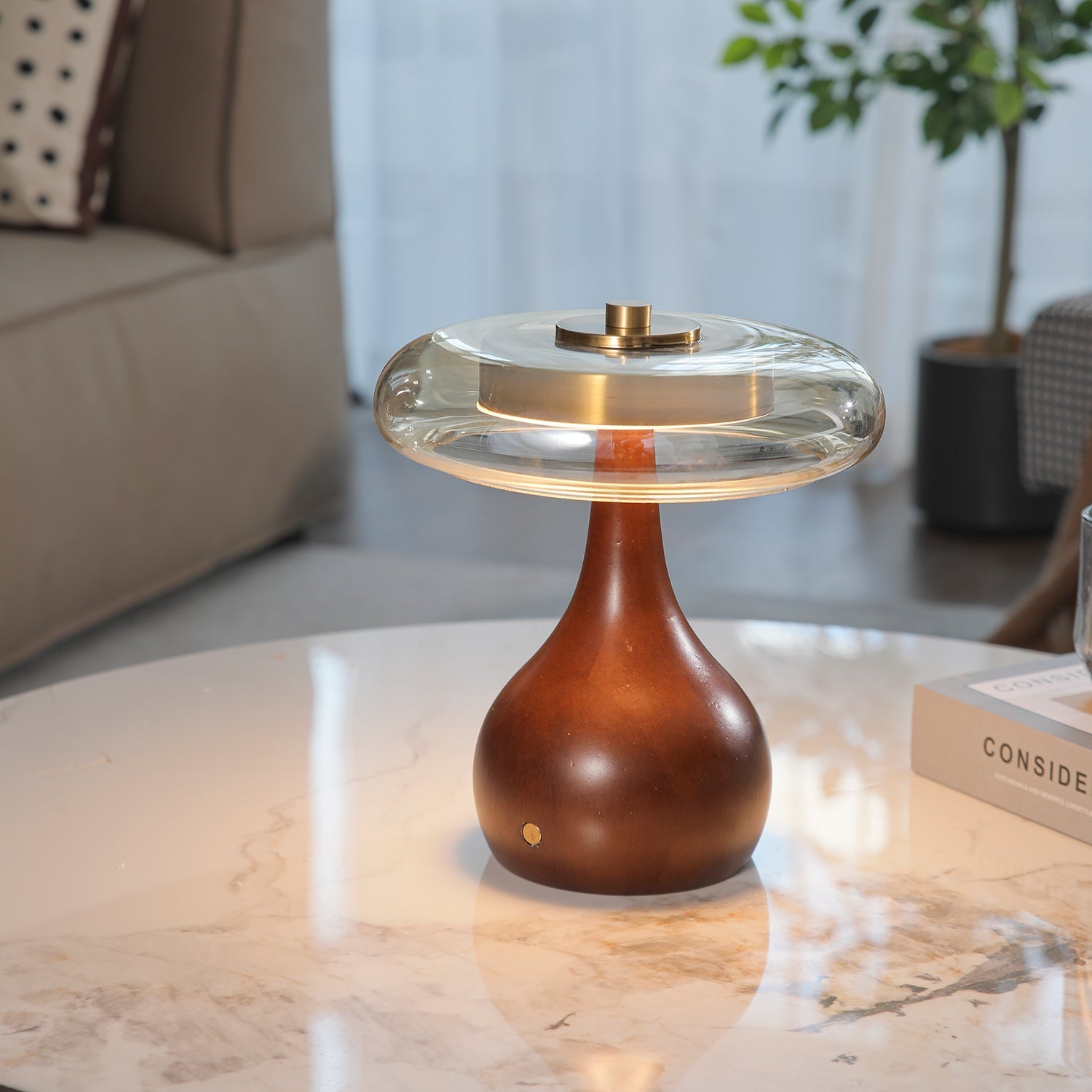 Airdes Wood Vintage Table Lamp-Neutral Decor