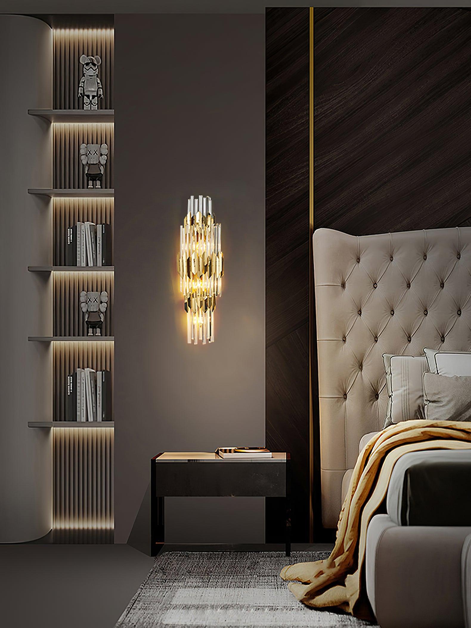 Riven Nordic Art Three Layer Crystal Wall Light-Neutral Decor