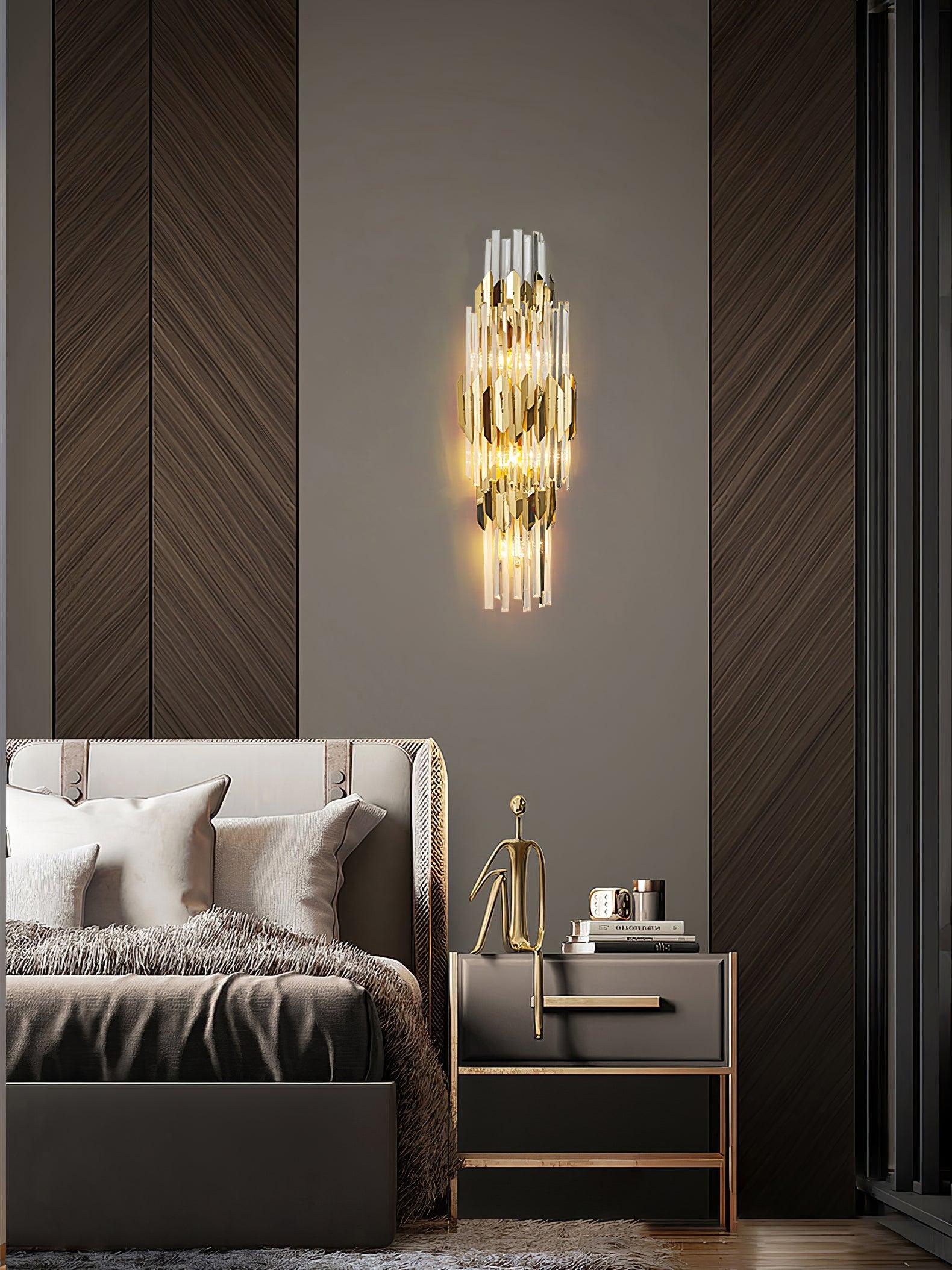 Riven Nordic Art Three Layer Crystal Wall Light-Neutral Decor