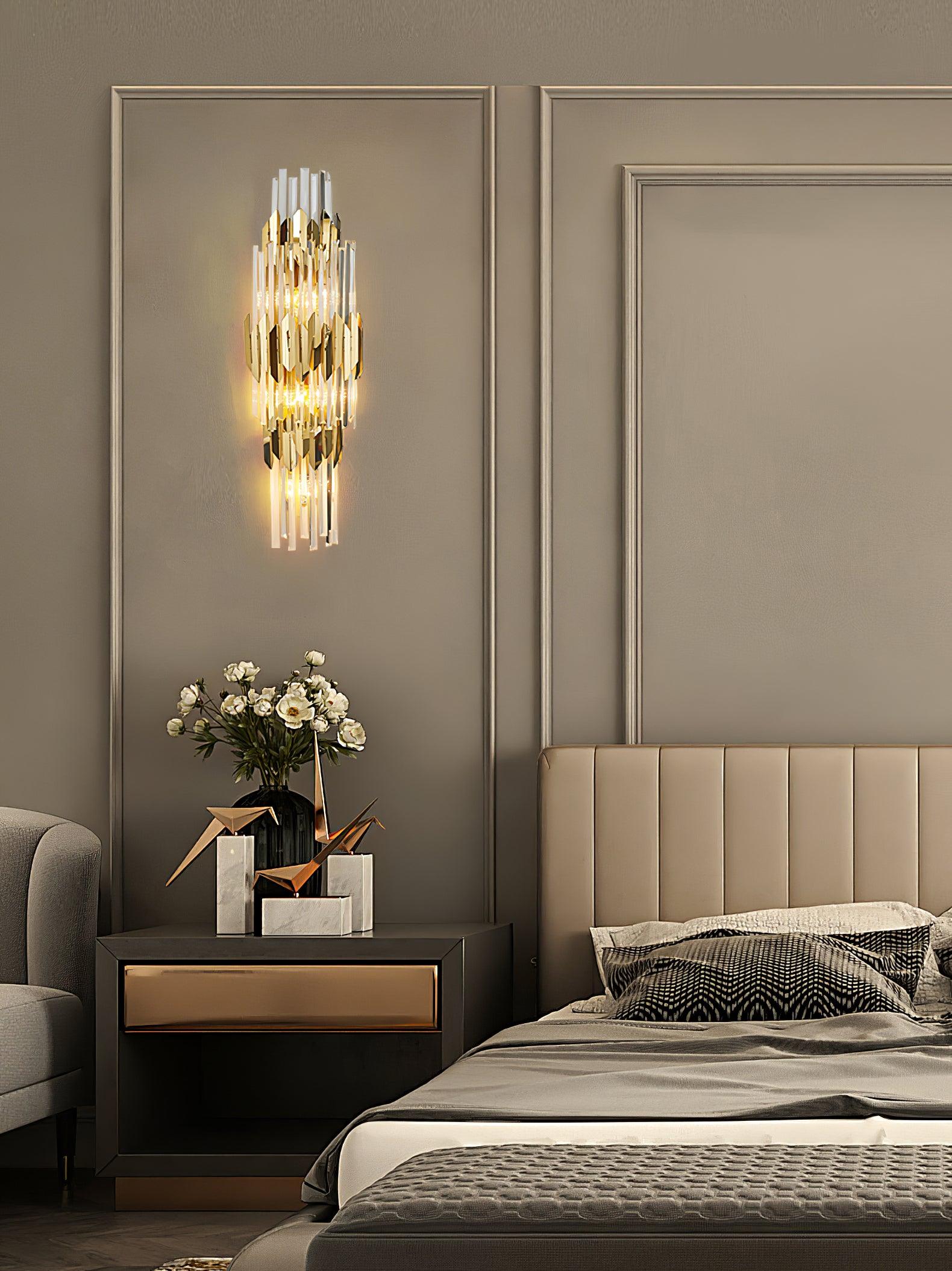 Riven Nordic Art Three Layer Crystal Wall Light-Neutral Decor