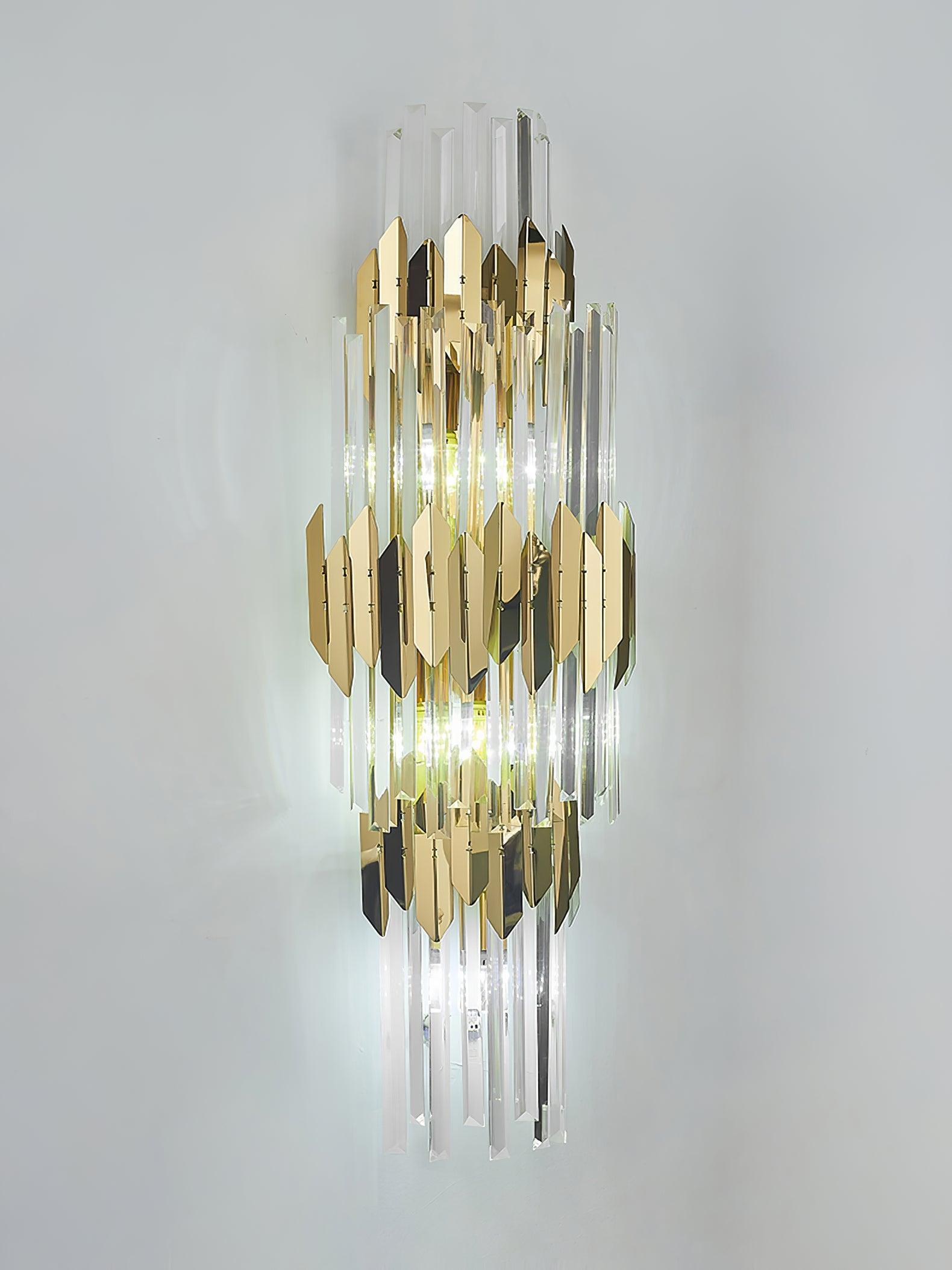 Riven Nordic Art Three Layer Crystal Wall Light-Neutral Decor