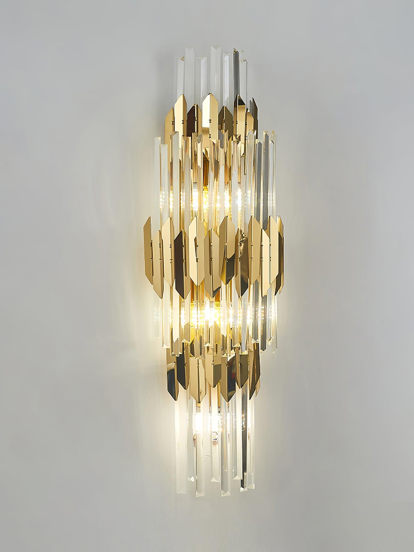 Riven Nordic Art Three Layer Crystal Wall Light-Neutral Decor