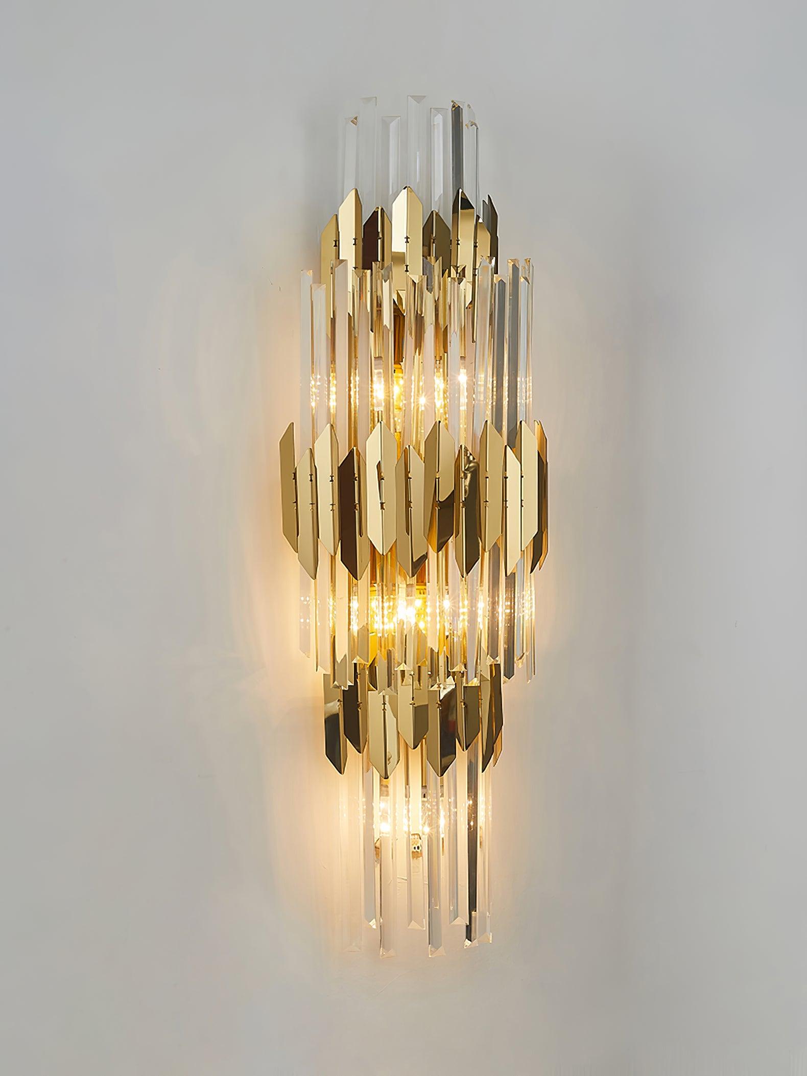 Riven Nordic Art Three Layer Crystal Wall Light-Neutral Decor