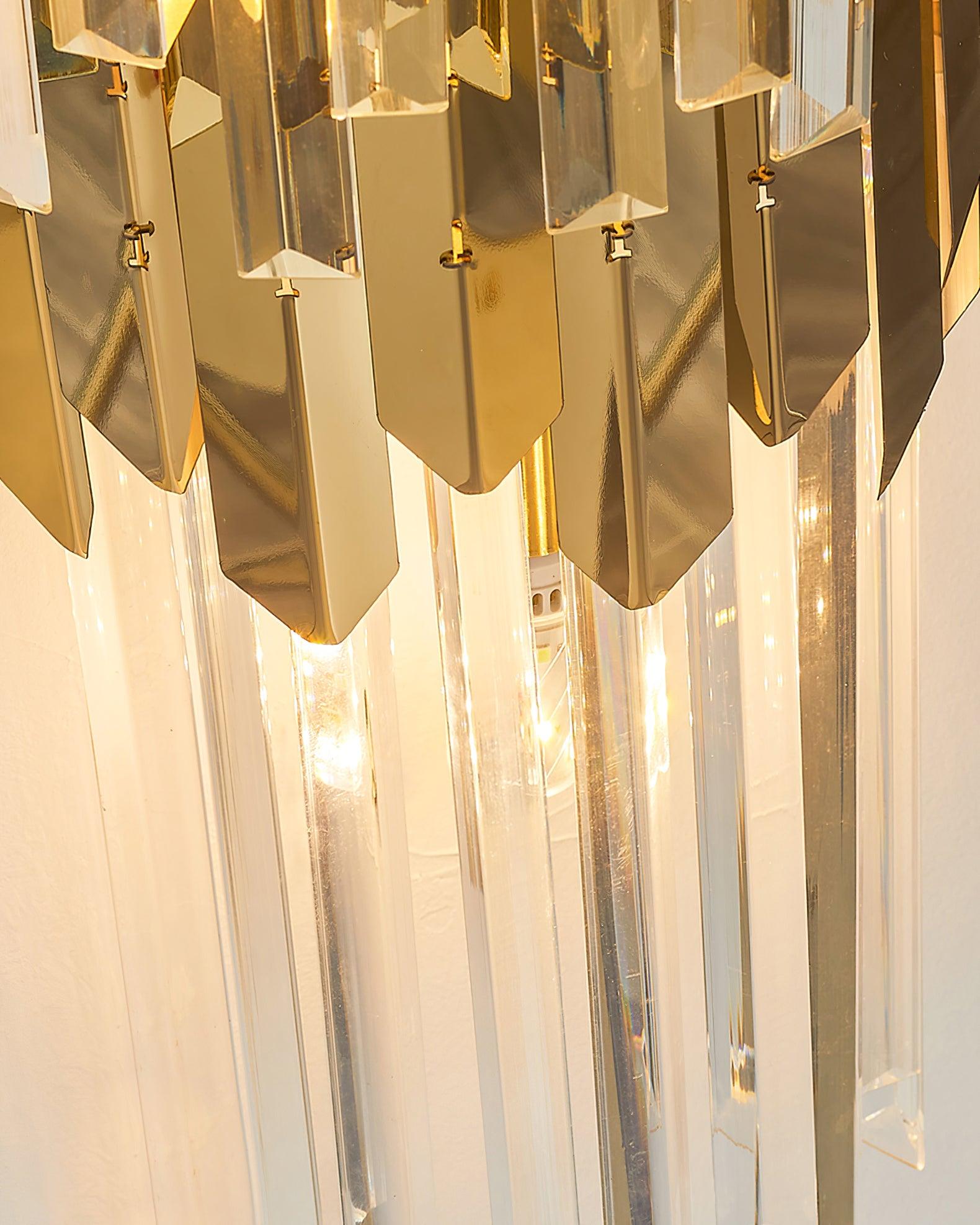 Riven Nordic Art Three Layer Crystal Wall Light-Neutral Decor