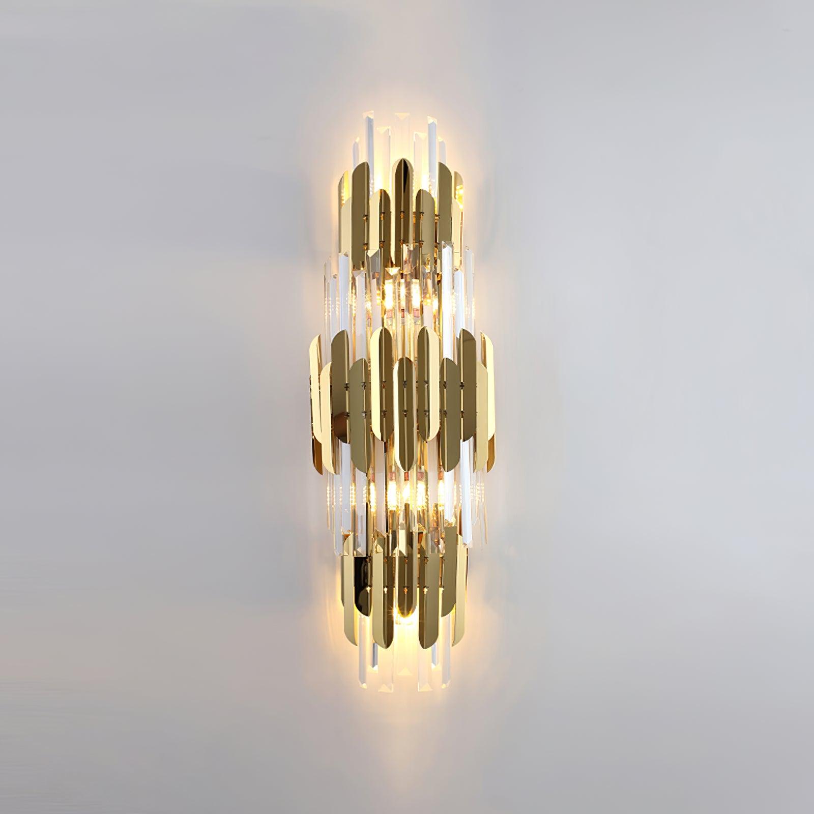 Riven Nordic Art Three Layer Crystal Wall Light-Neutral Decor