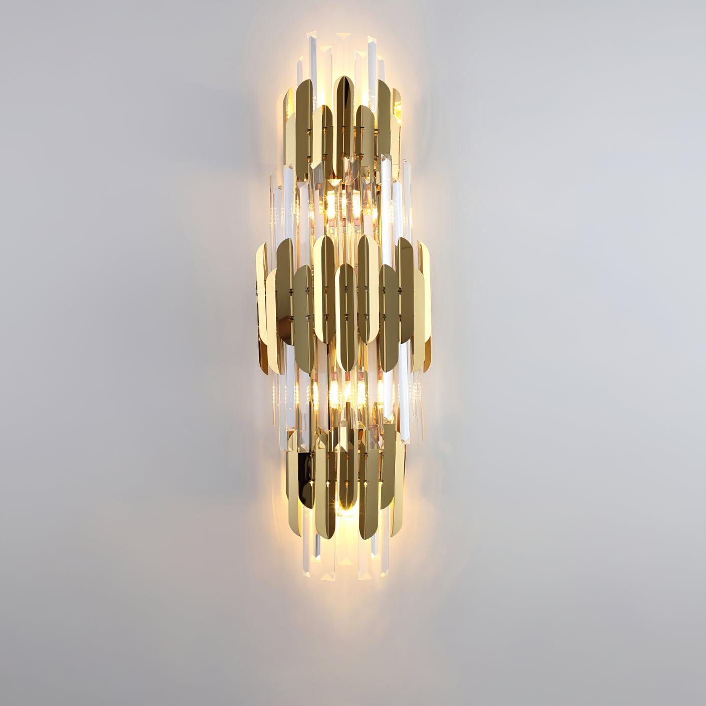 Riven Nordic Art Three Layer Crystal Wall Light-Neutral Decor