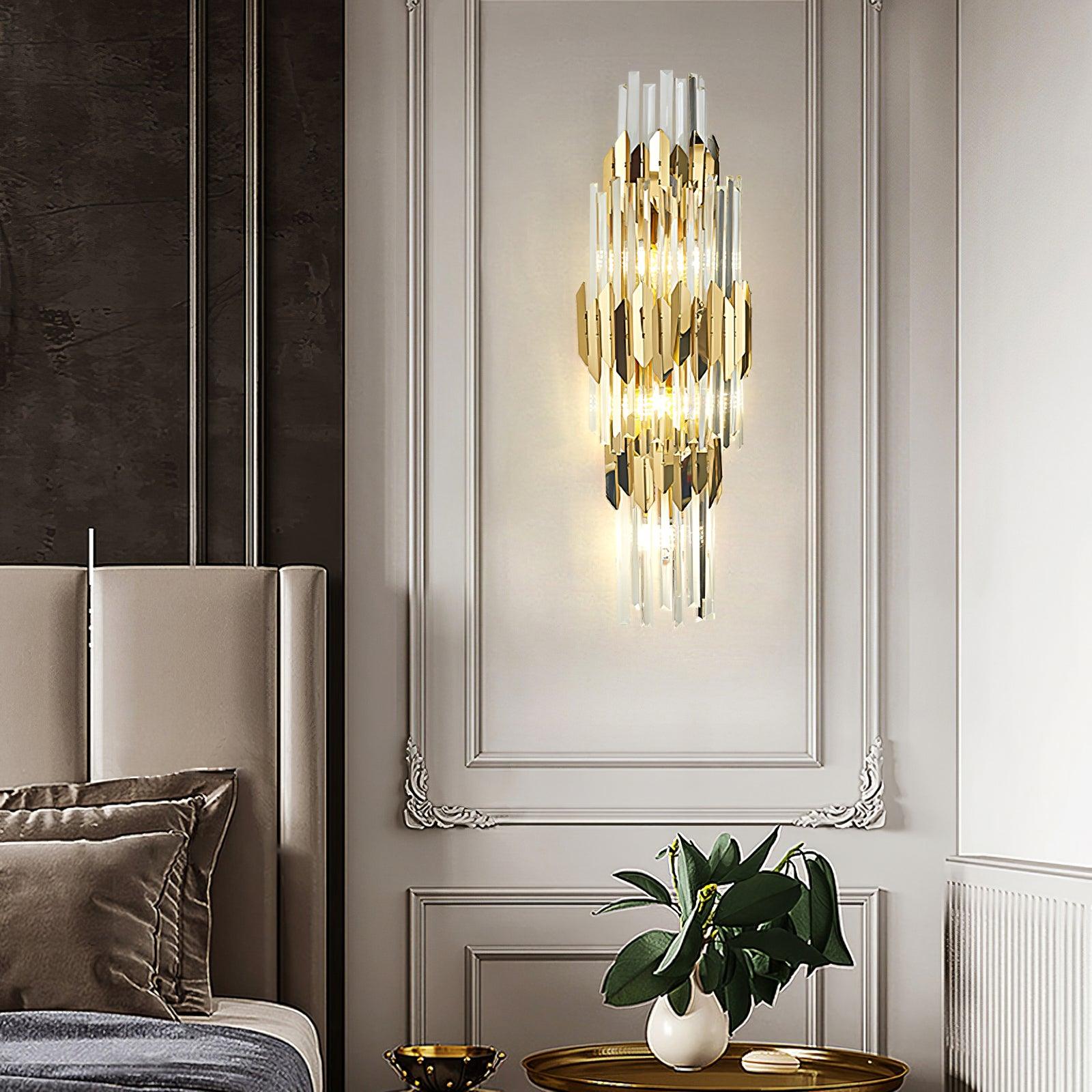 Riven Nordic Art Three Layer Crystal Wall Light-Neutral Decor