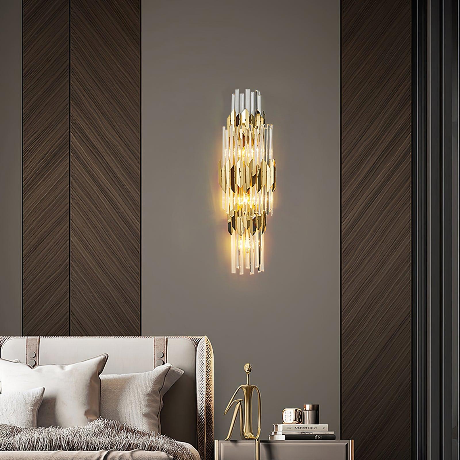 Riven Nordic Art Three Layer Crystal Wall Light-Neutral Decor