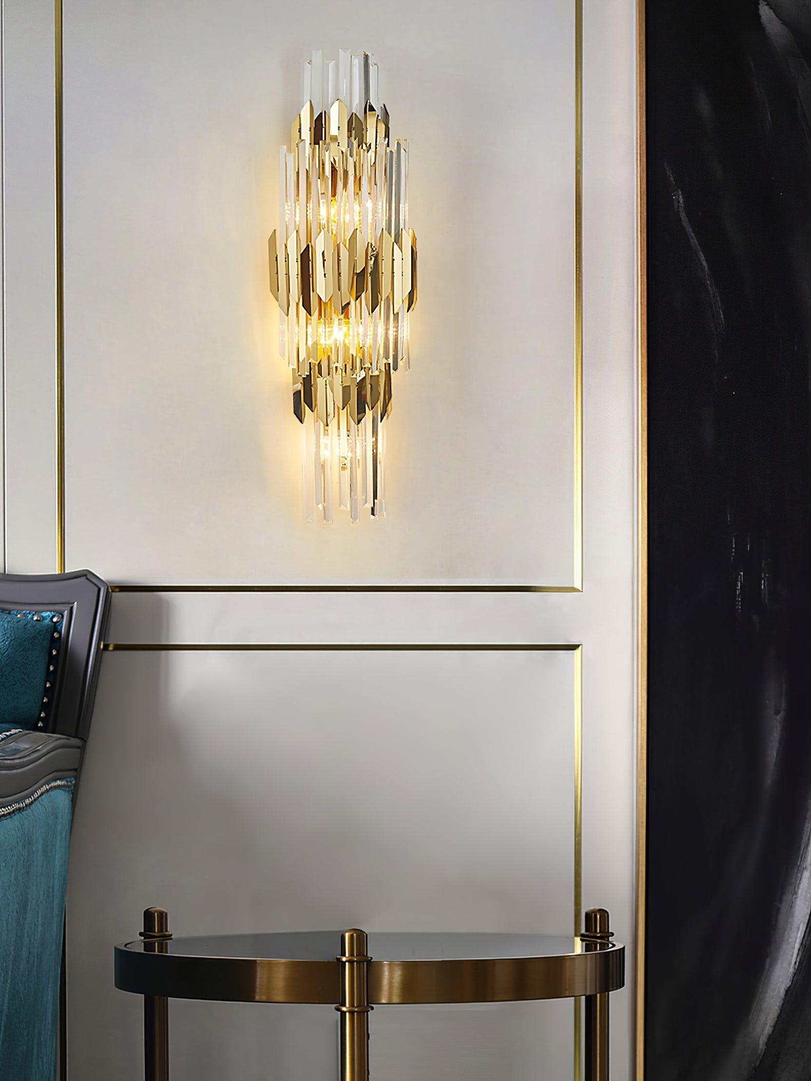 Riven Nordic Art Three Layer Crystal Wall Light-Neutral Decor