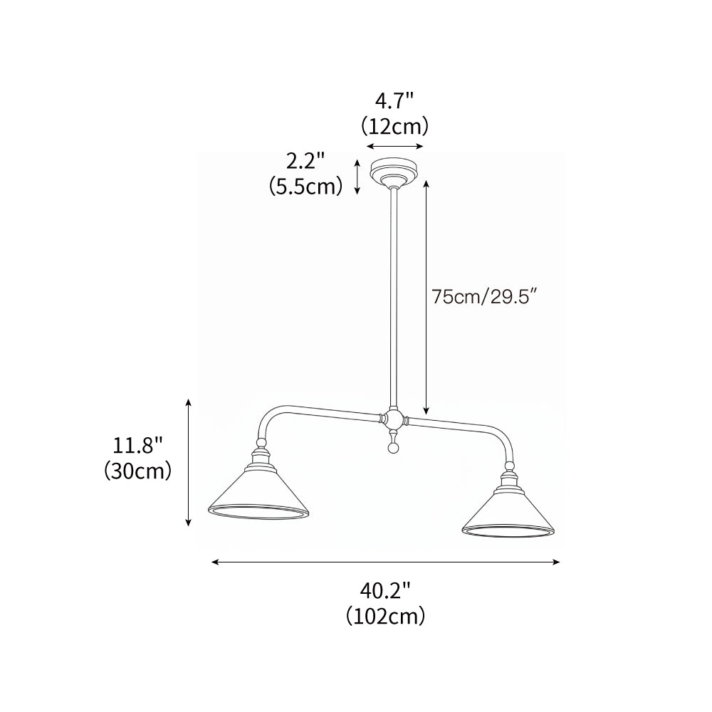 The Thetford pendant light hanging over a modern kitchen island.