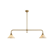 Thetford Alabaster Pendant Light with two shades against a white background.
