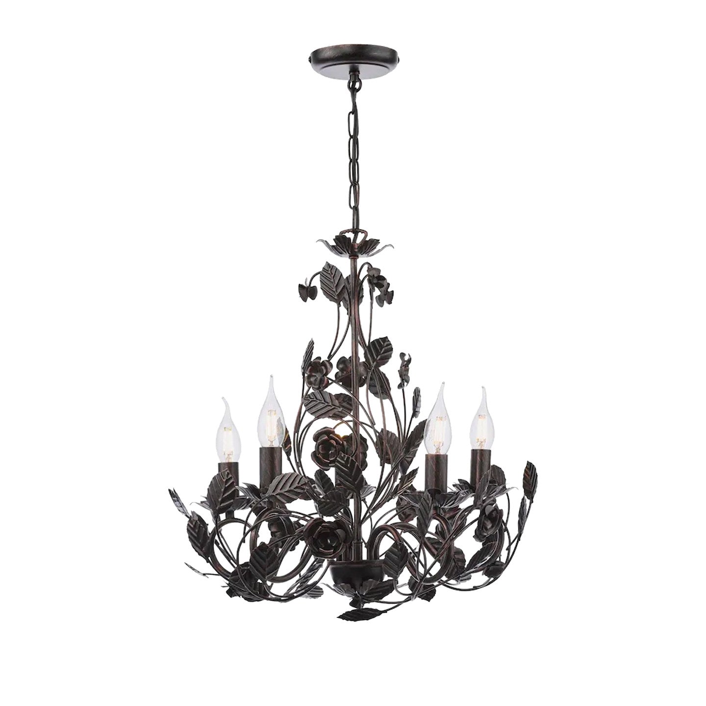 Rosaio Wrought Iron Chandelier-Neutral Decor