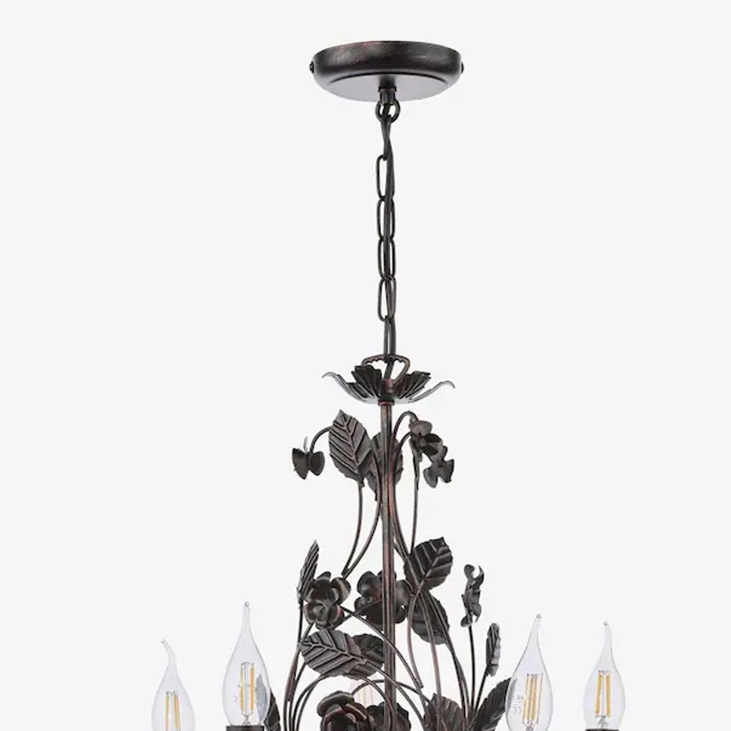 Rosaio Wrought Iron Chandelier-Neutral Decor