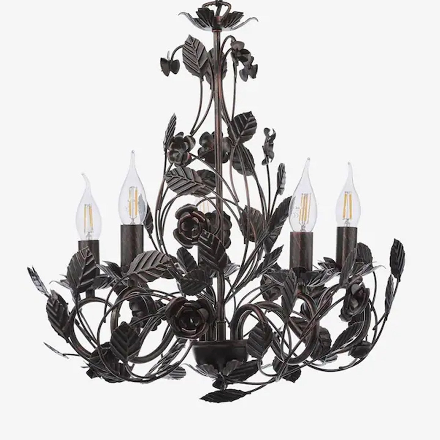 Rosaio Wrought Iron Chandelier-Neutral Decor
