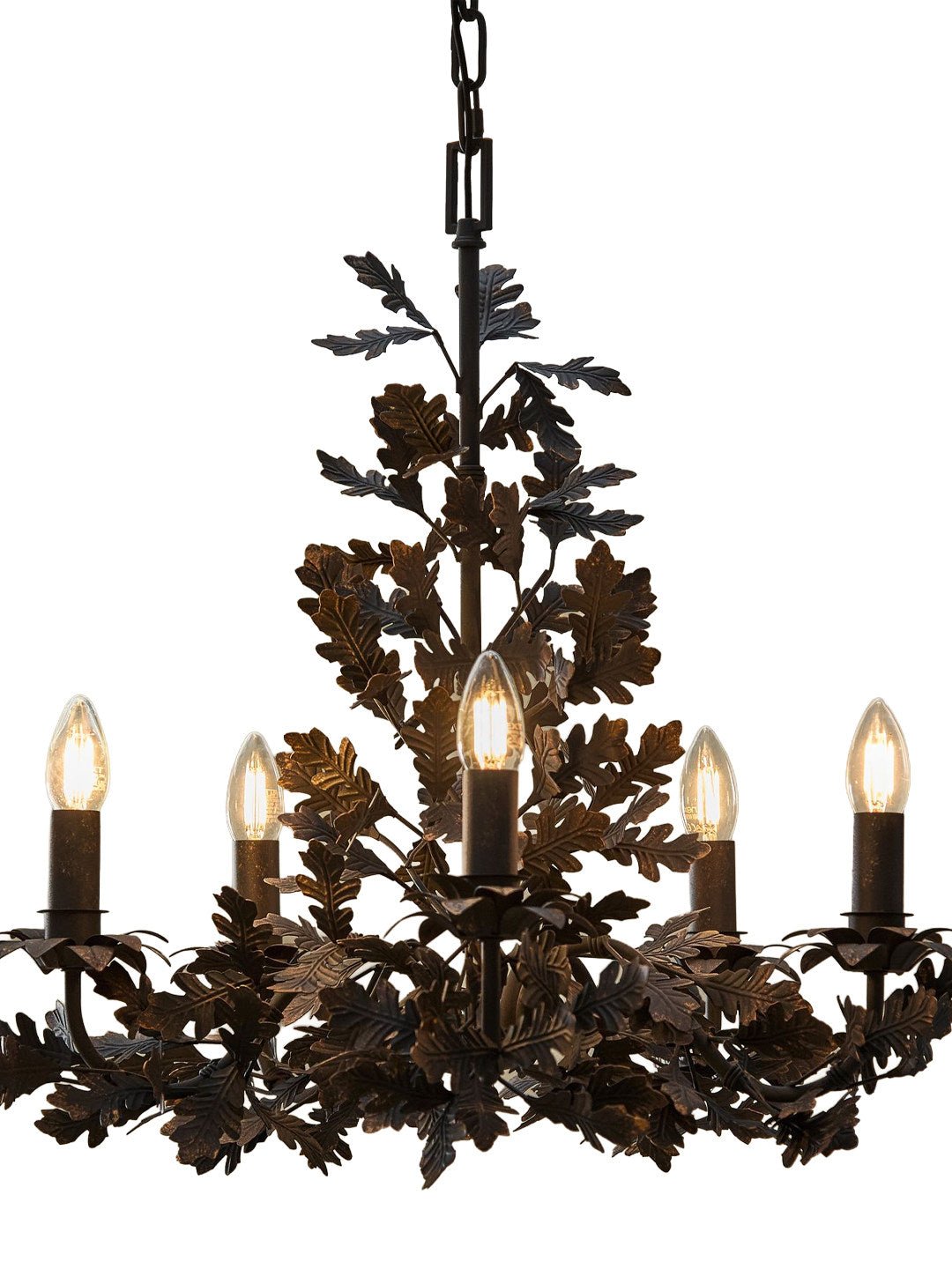 Thicket Oak Leaf Chandelier-Neutral Decor