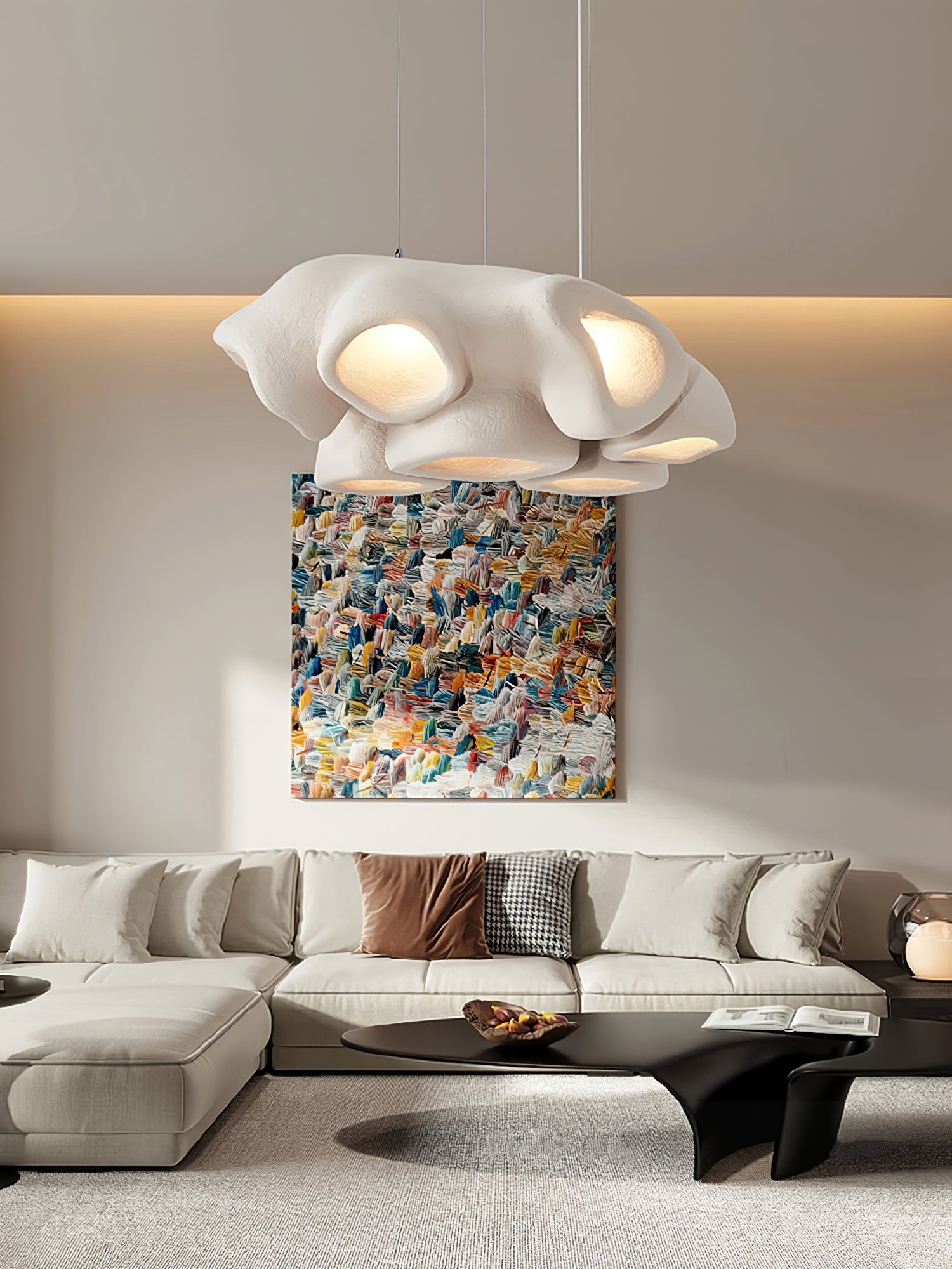 Cloud Modern Polystyrene Pendant Light-Neutral Decor