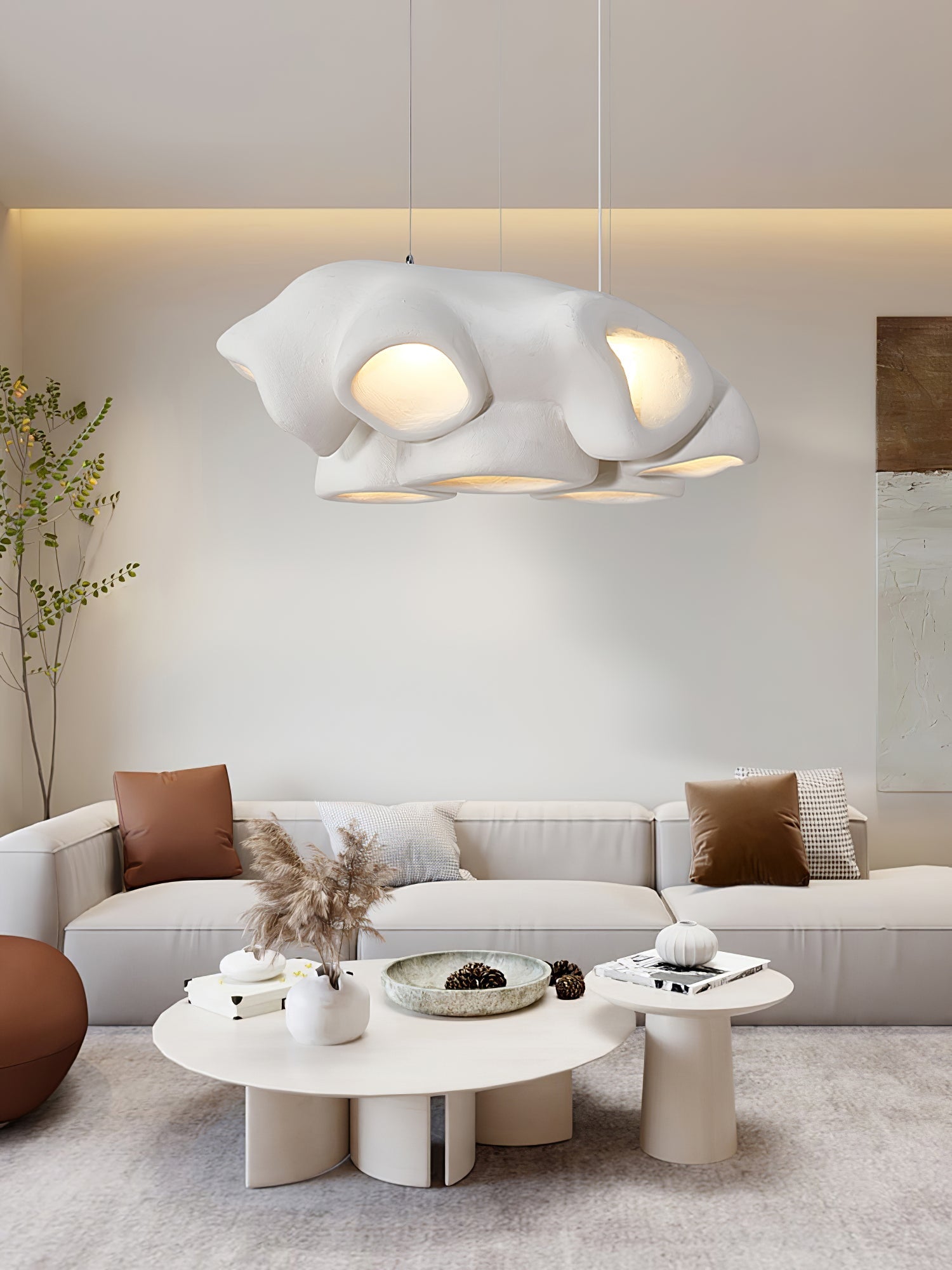 Cloud Modern Polystyrene Pendant Light-Neutral Decor