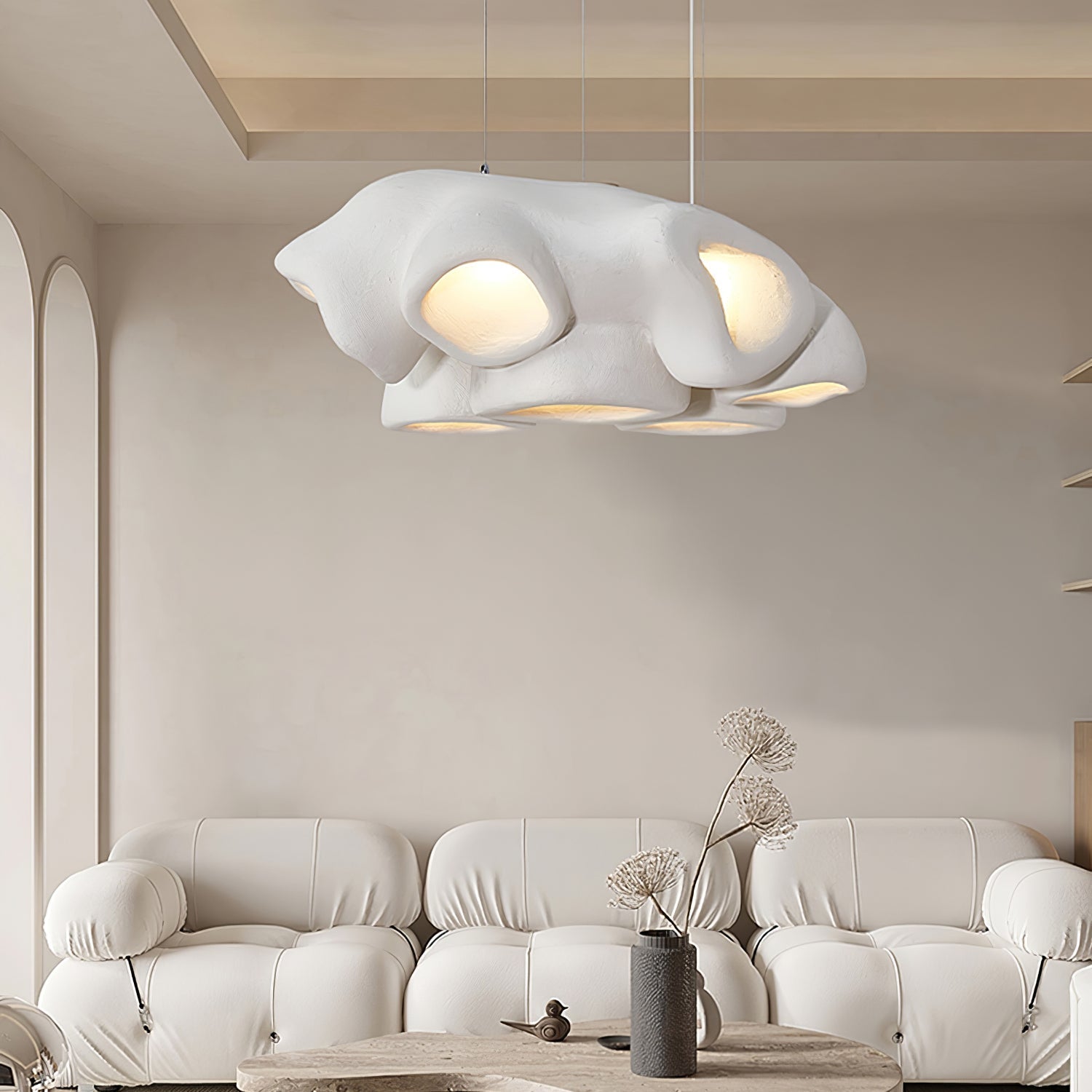 Cloud Modern Polystyrene Pendant Light-Neutral Decor