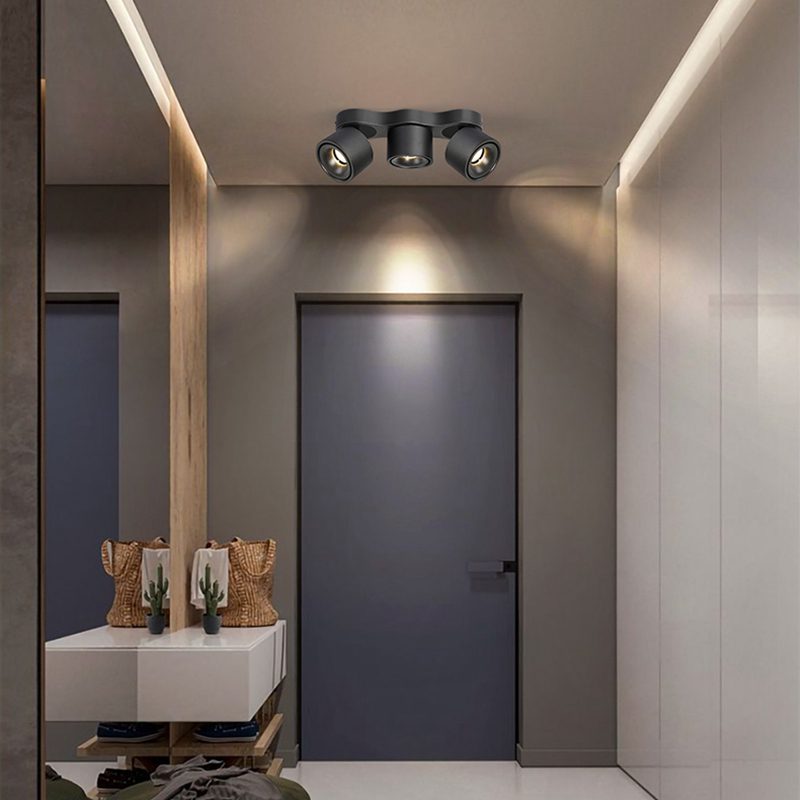 Nylaeara Three-heads Rotating Folding Ceiling Lamp-Neutral Decor