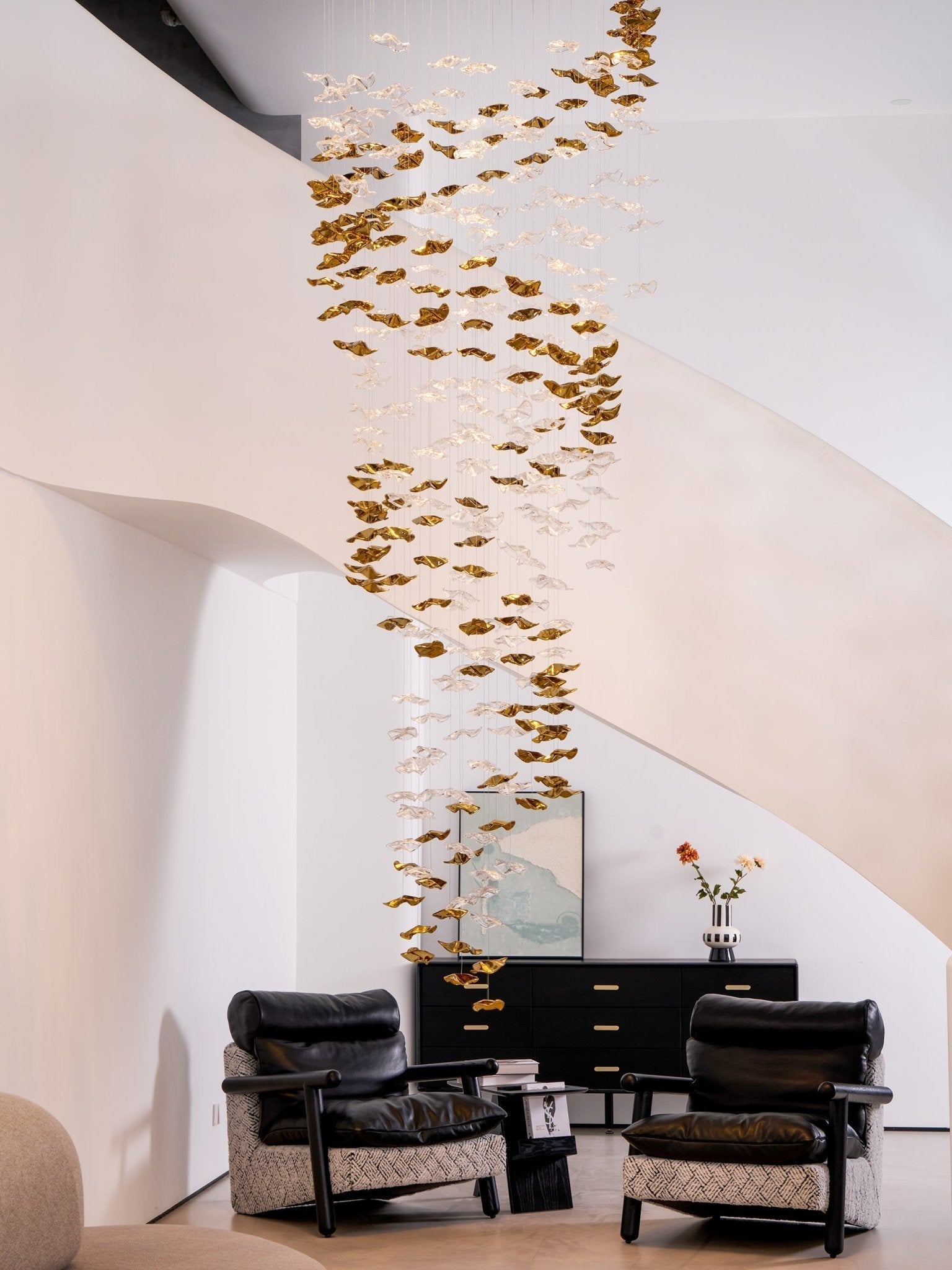 Nephele Crystal Leaf Chandelier-Neutral Decor