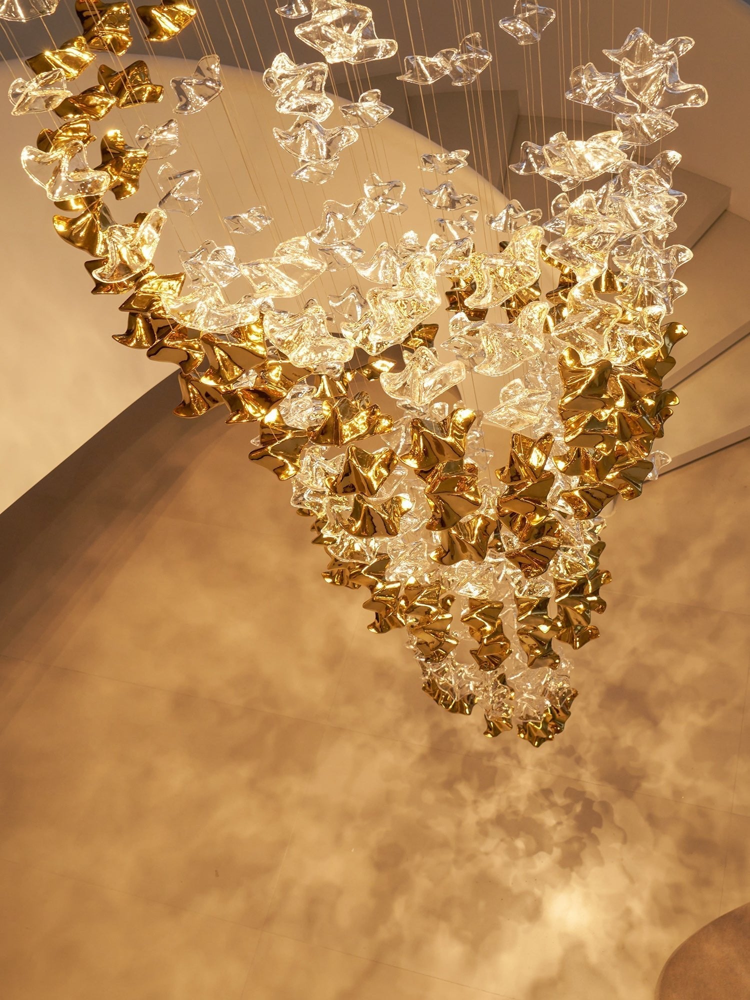 Nephele Crystal Leaf Chandelier-Neutral Decor
