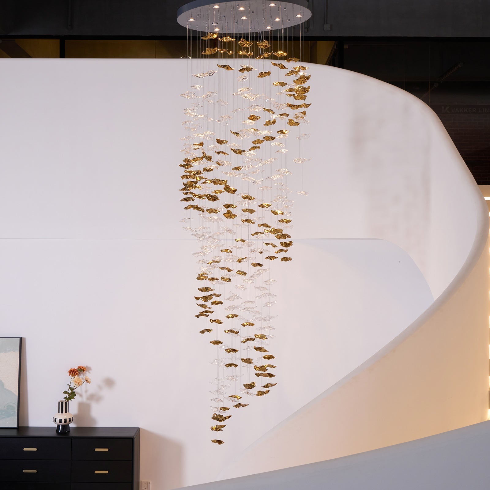 Nephele Crystal Leaf Chandelier-Neutral Decor