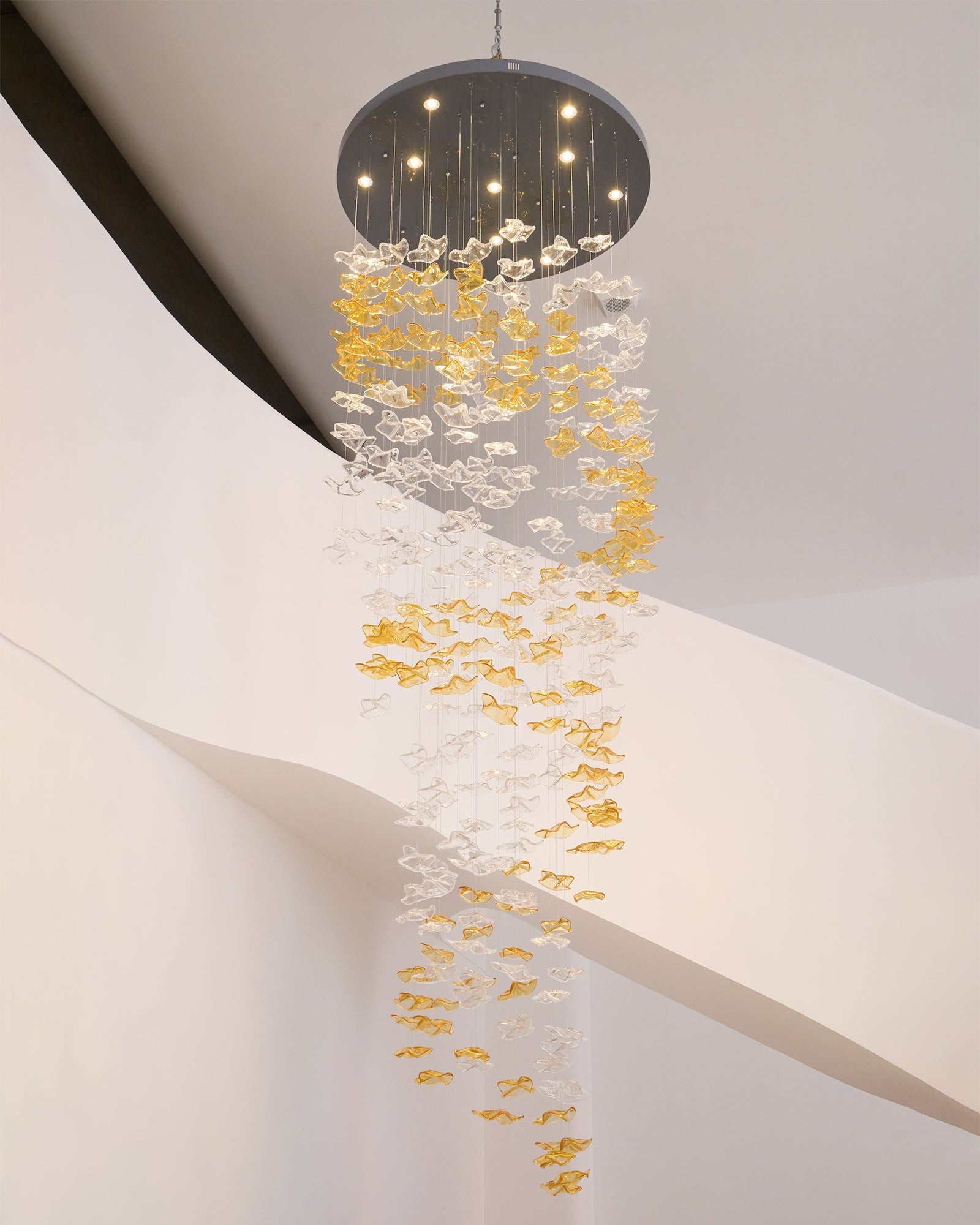 Nephele Crystal Leaf Chandelier-Neutral Decor