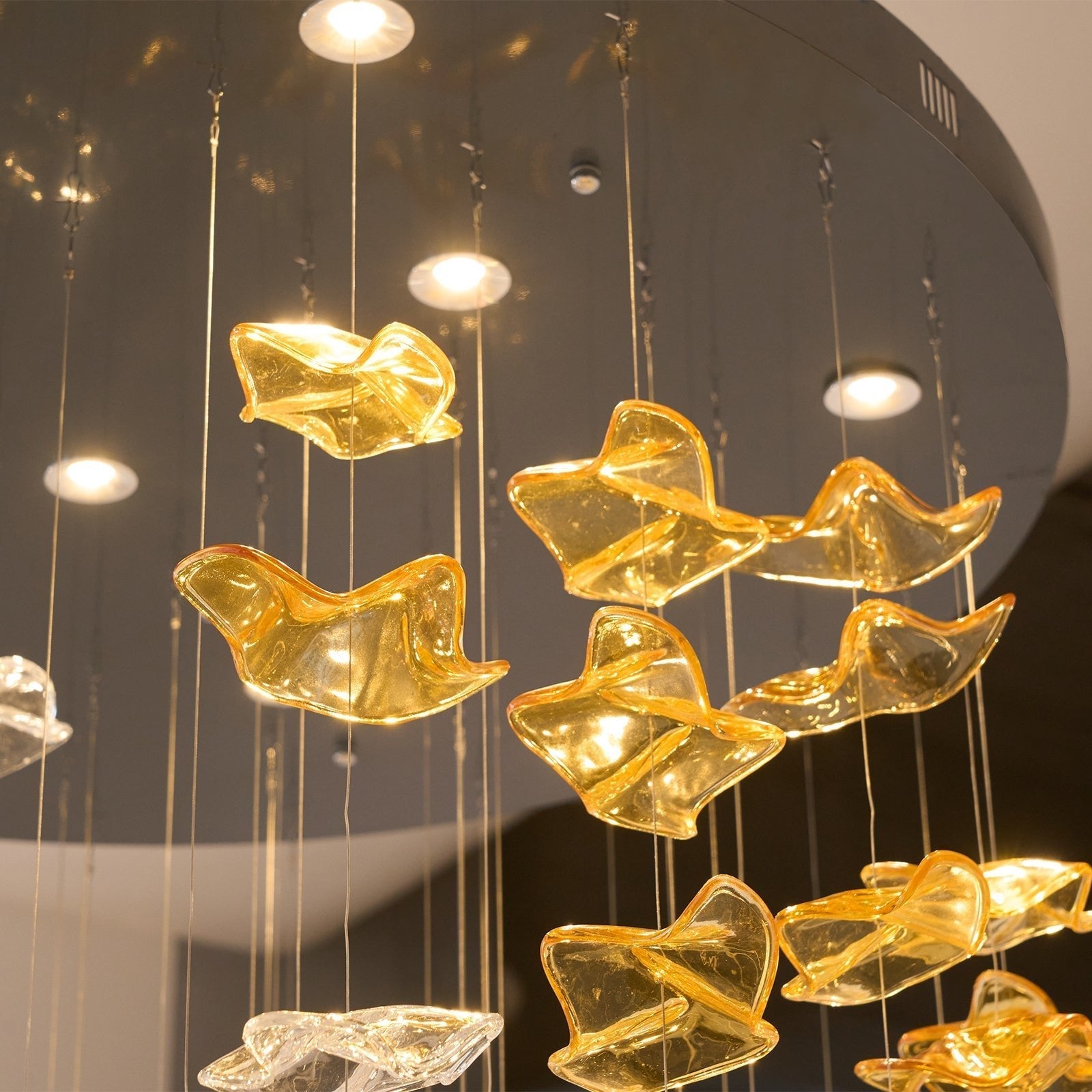 Nephele Crystal Leaf Chandelier-Neutral Decor