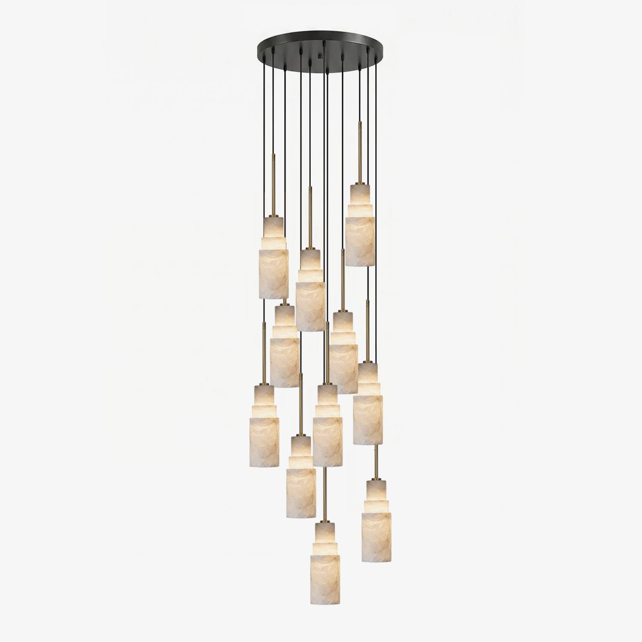 Tiered Alabaster Cluster Chandelier-Neutral Decor