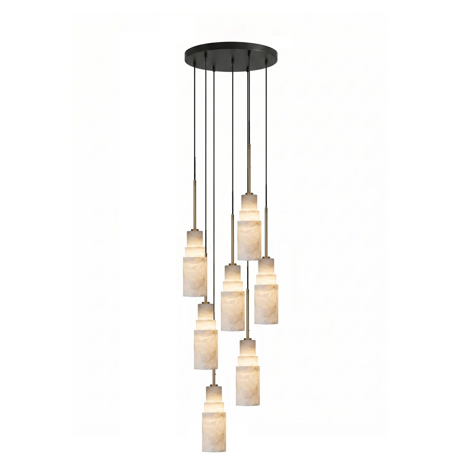 Tiered Alabaster Cluster Chandelier-Neutral Decor
