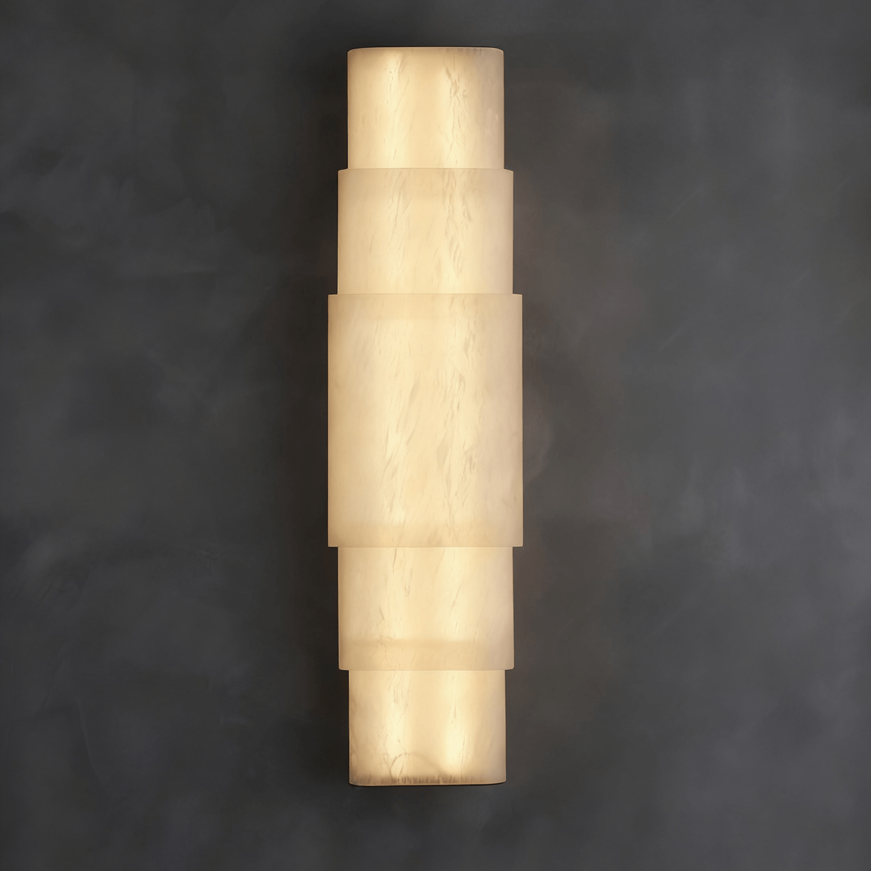 Tiered Alabaster Column Sconce-Neutral Decor